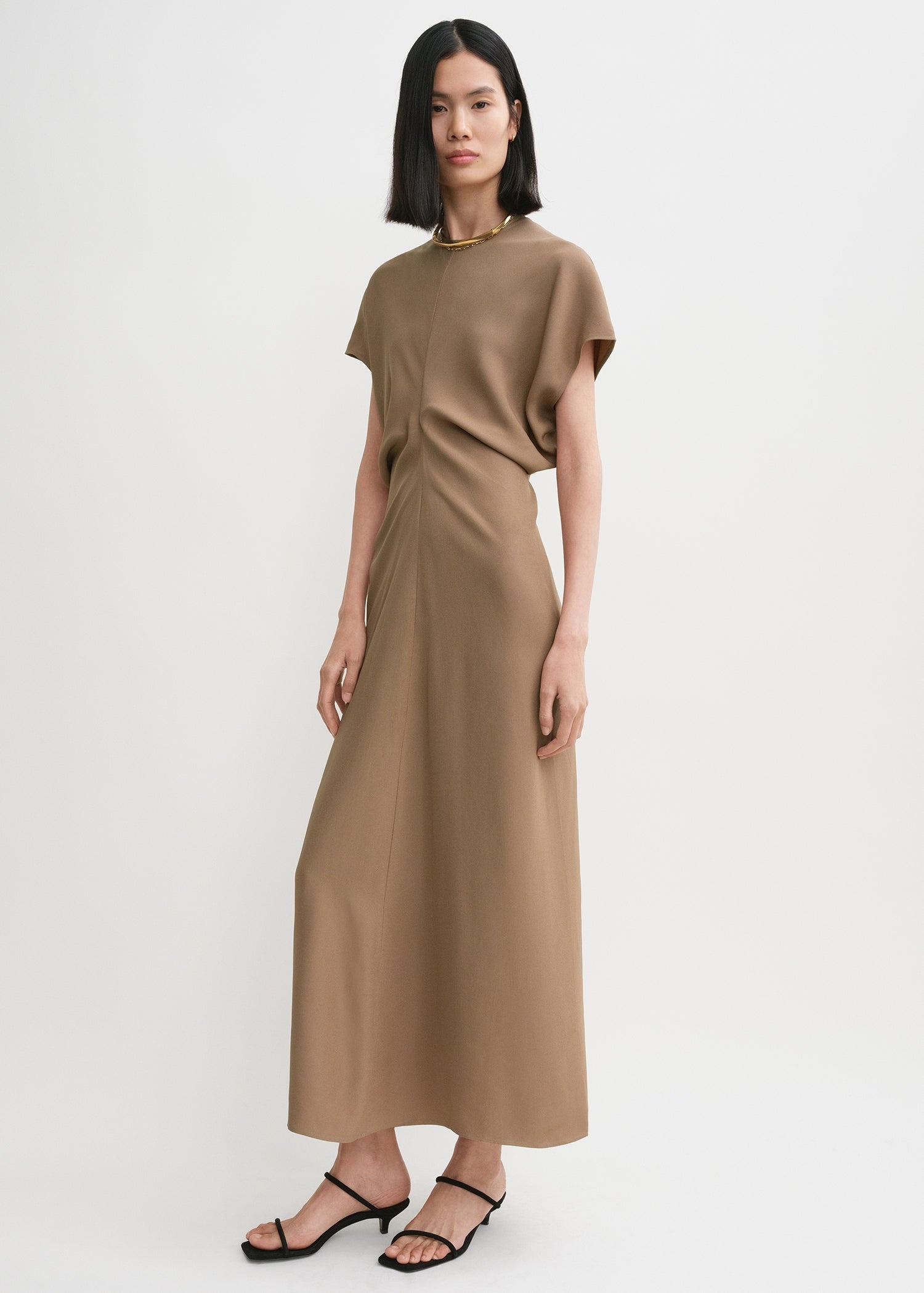 Slouch waist dress camel - 3