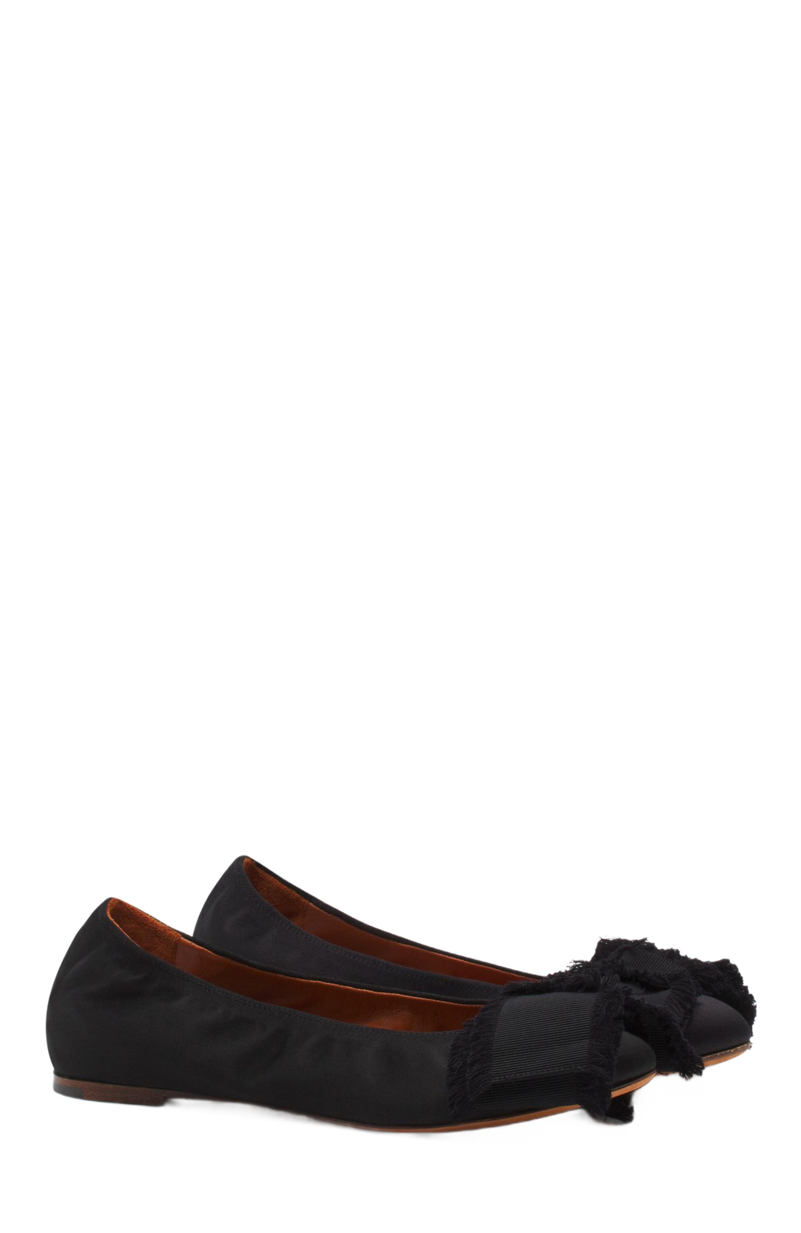 Lanvin Ballerina Flat With A Satin Bow in Black at Nordstrom - 2