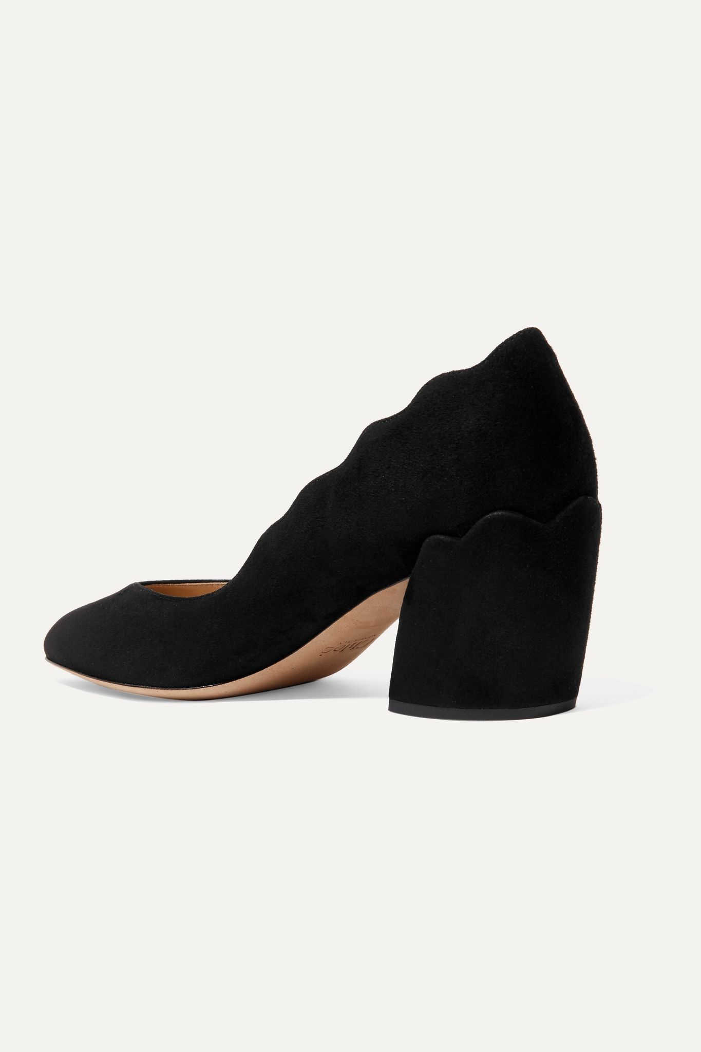 Laurena scalloped suede pumps - 4