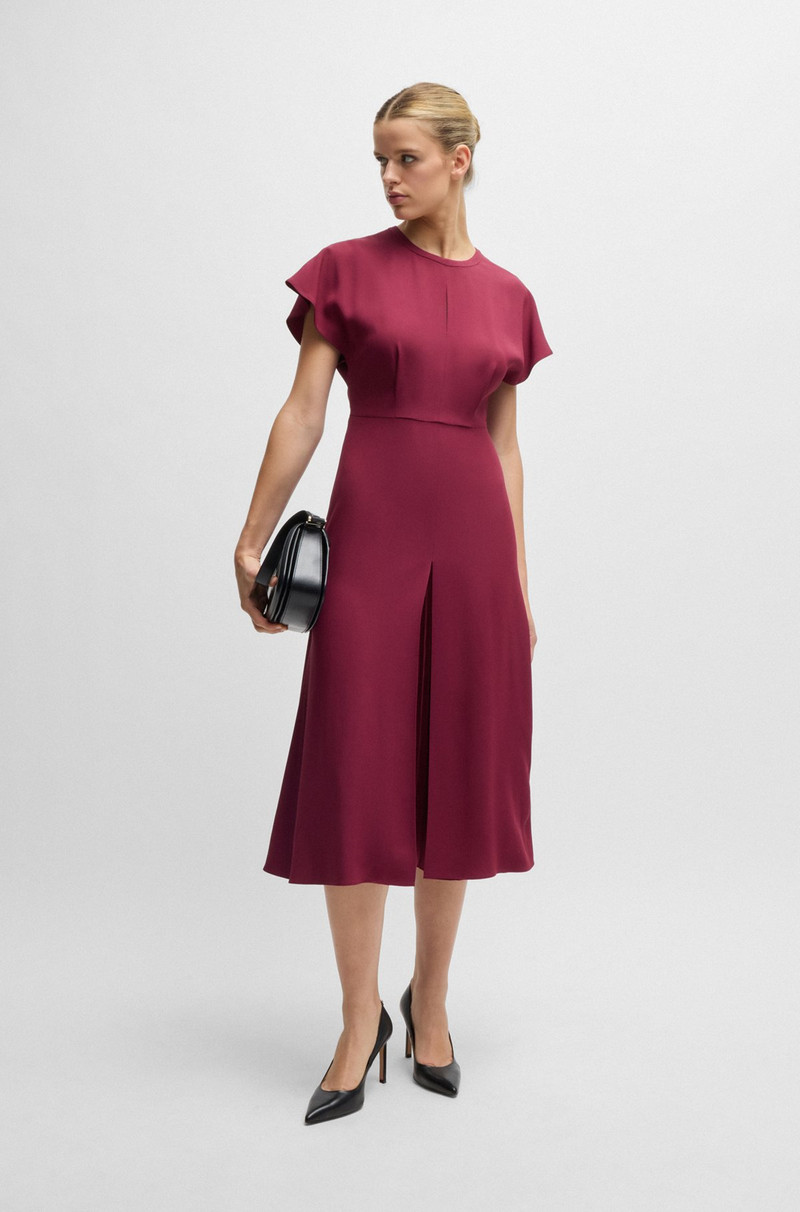BOSS KEYHOLE-NECKLINE DRESS WITH PLISSÉ INSERT outlook