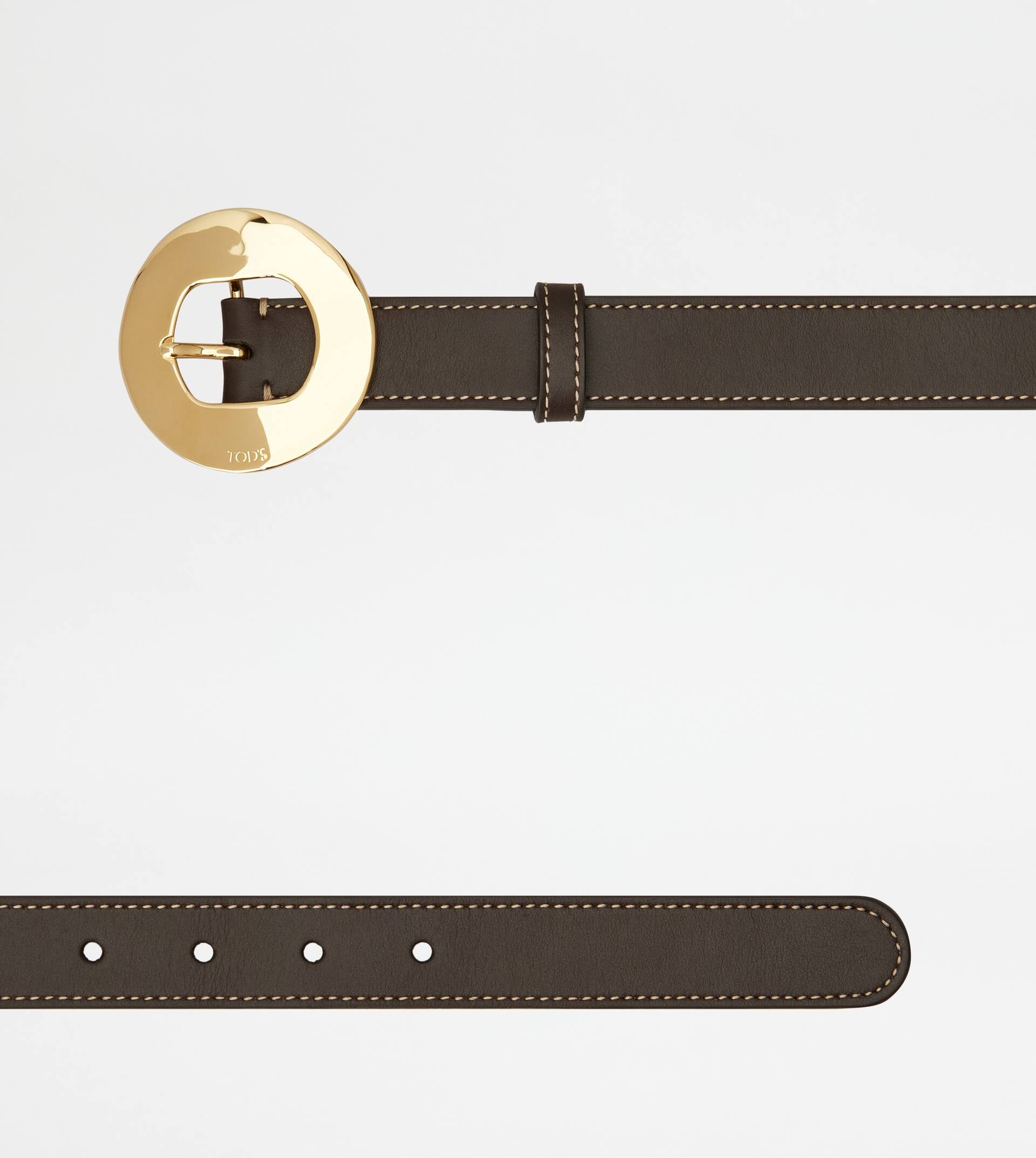 BELT IN LEATHER - BROWN - 2