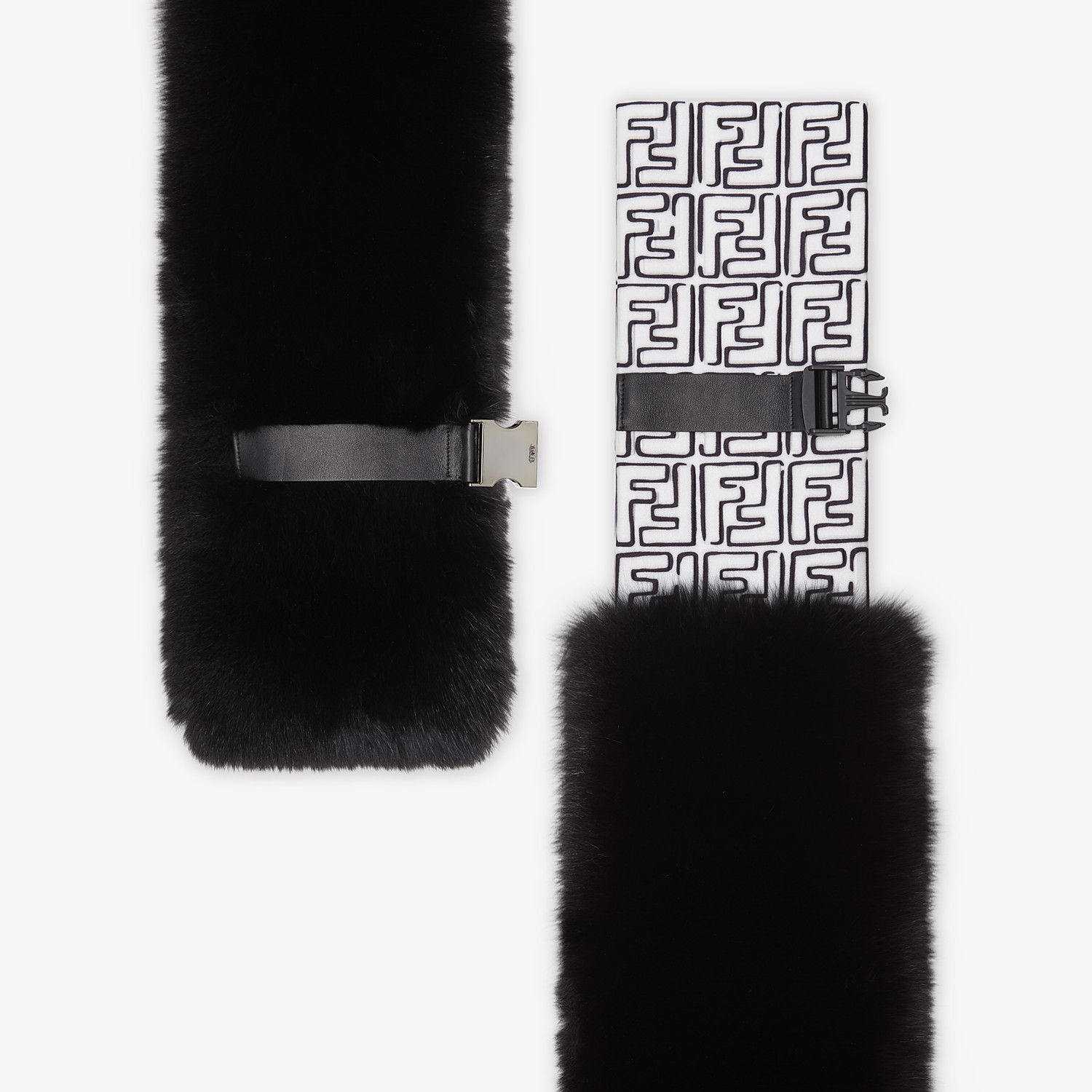 Black fox fur collar - 1