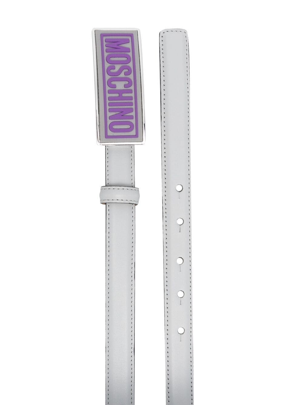 Moschino Men Belt With Enameled Buckle - 2