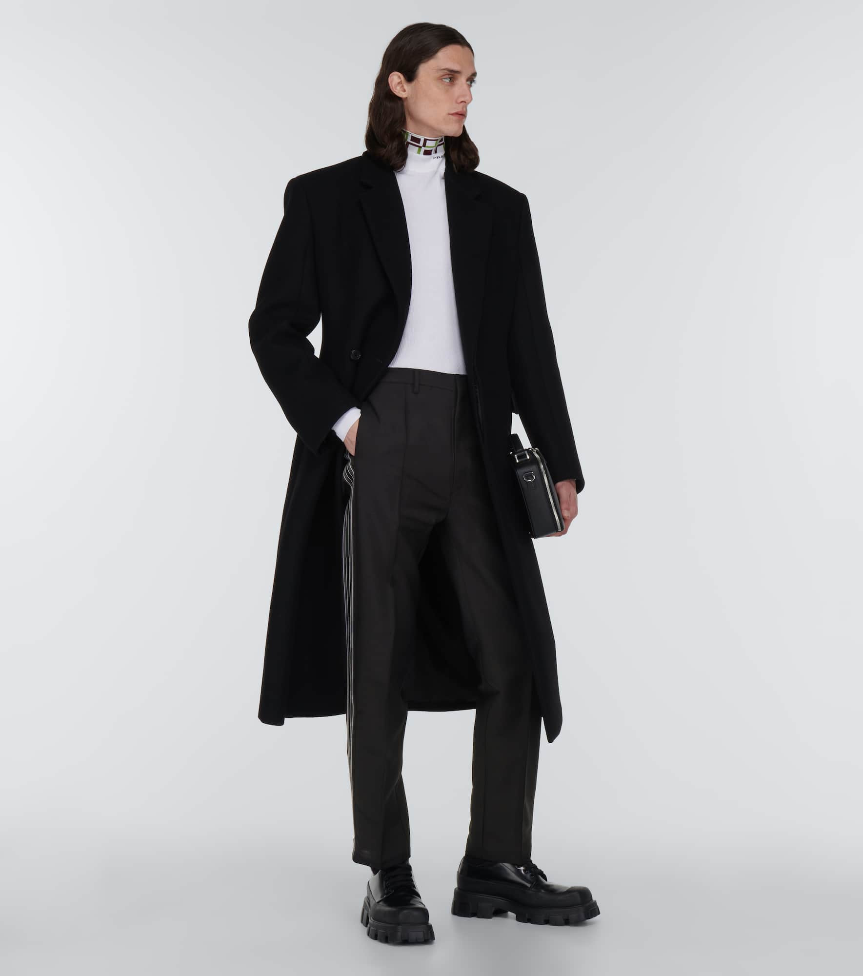 Mohair and wool logo pants - 2