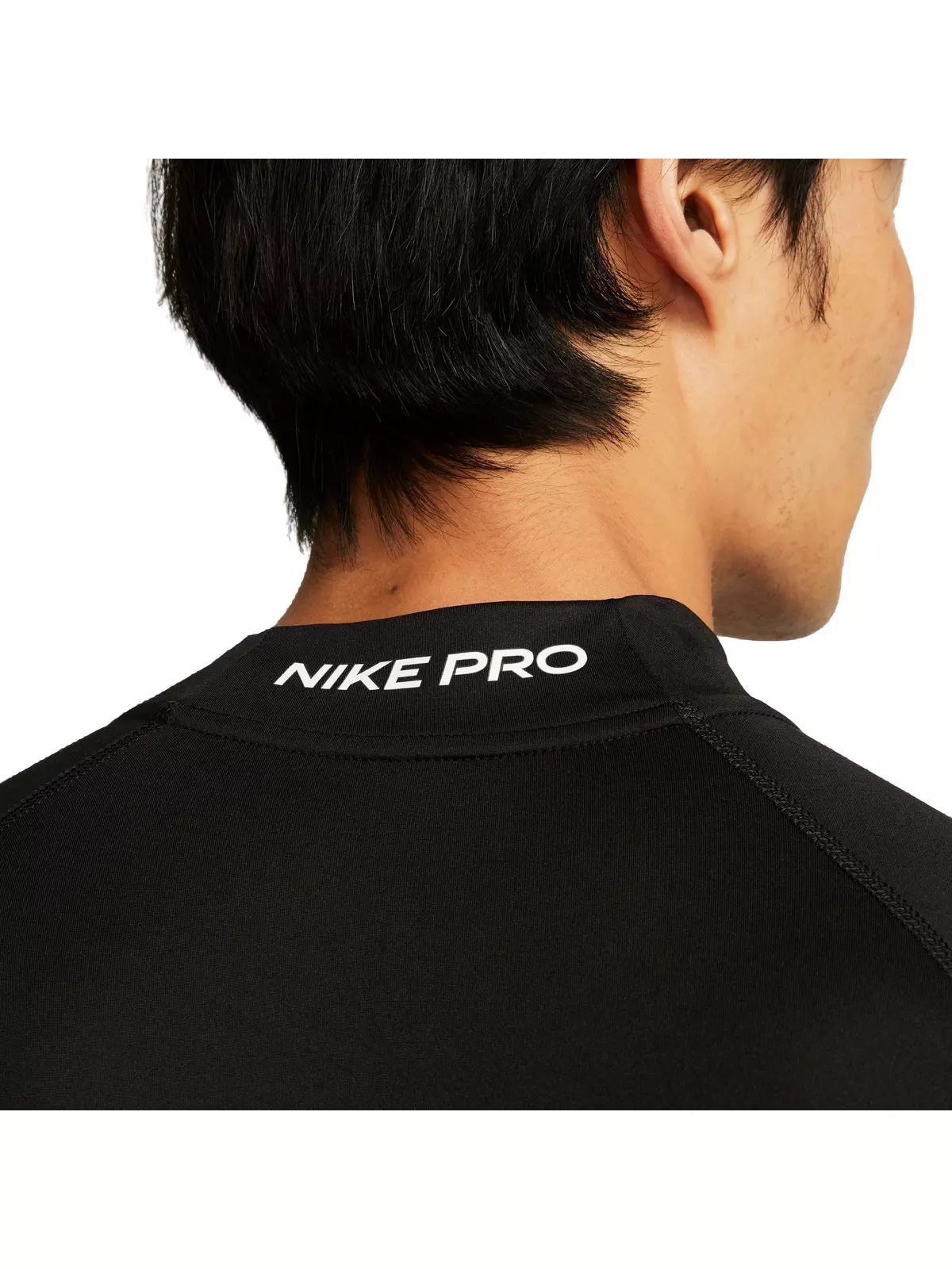 Men's Pro Dri-FIT Long-Sleeve Tight-Fitting Mock-Neck Top-Black - 4