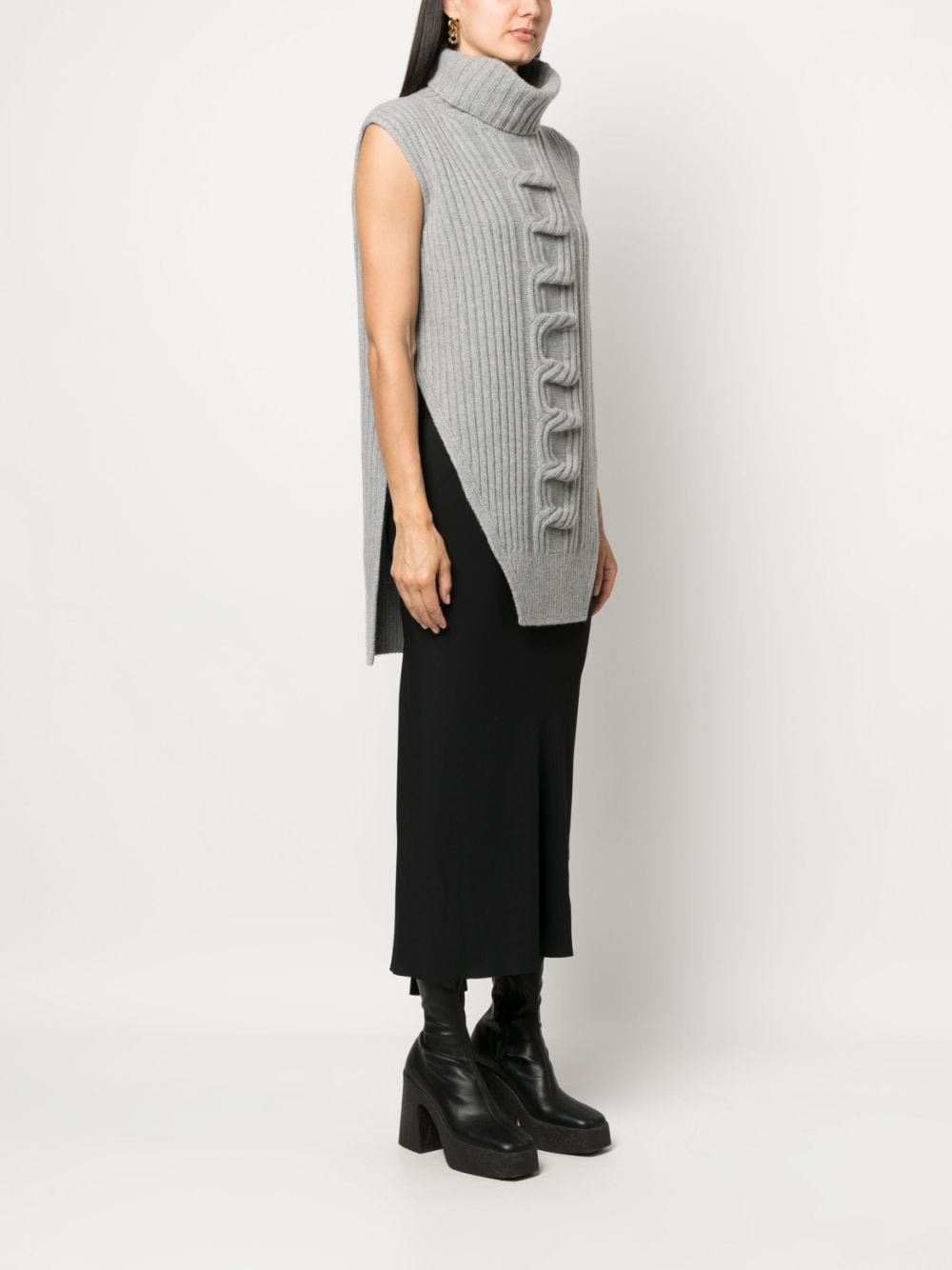 knitted sleeveless top - 3
