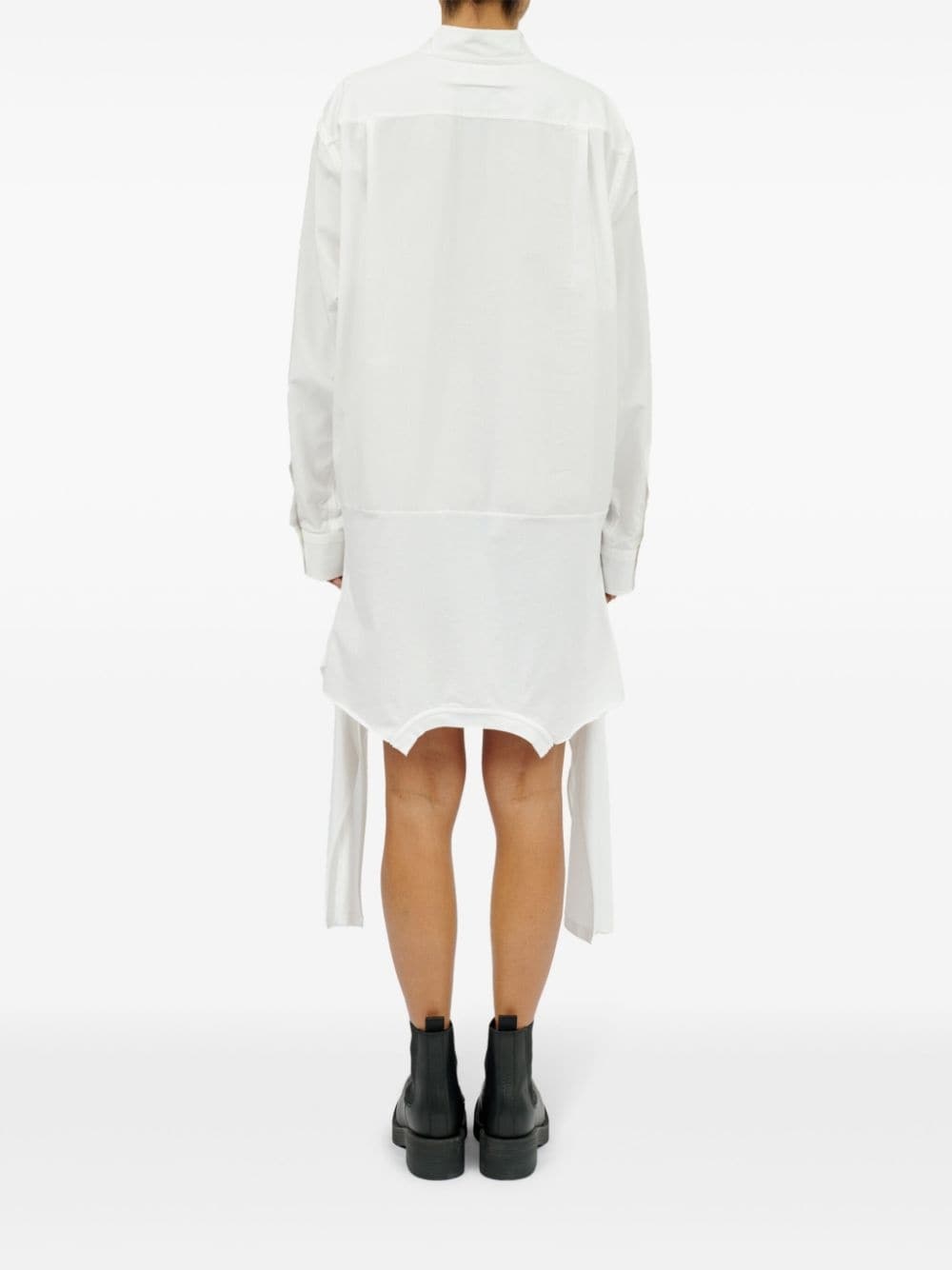 asymmetric cotton shirt dress - 4