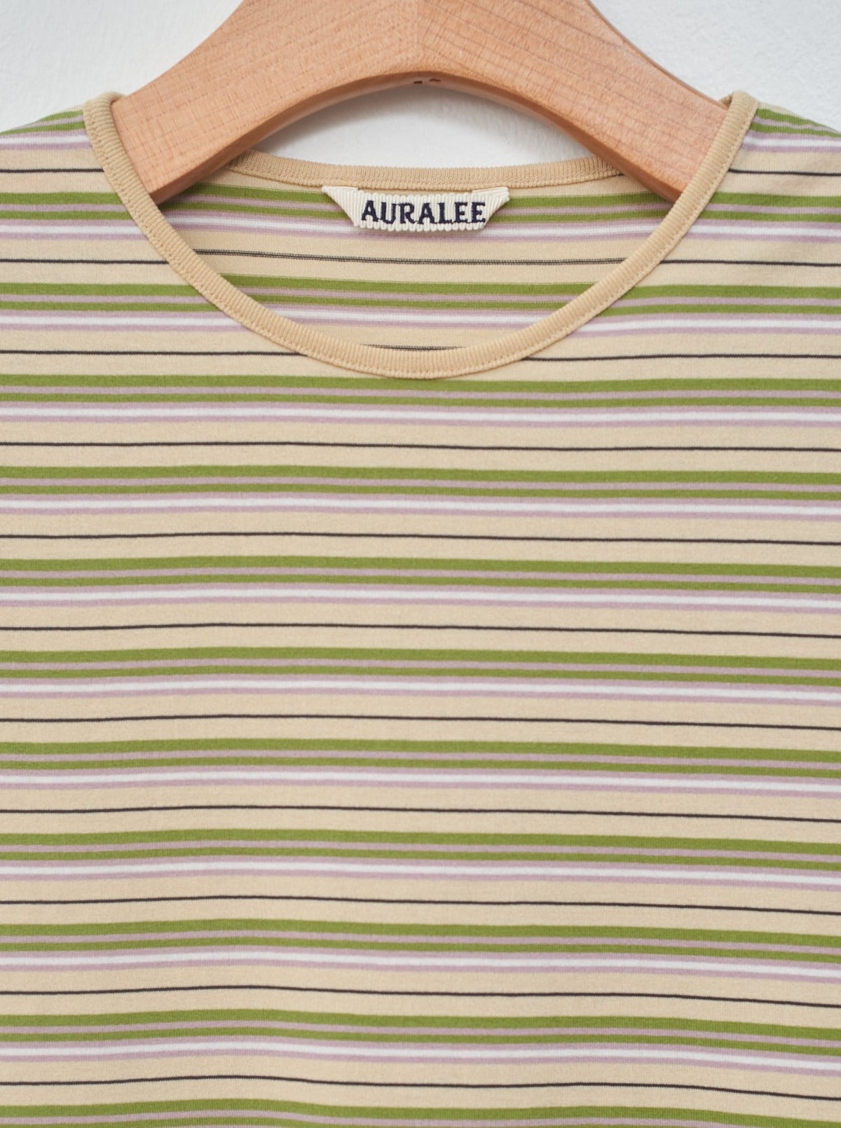 Hard Twist Cotton Border Tee - Beige Border - 5