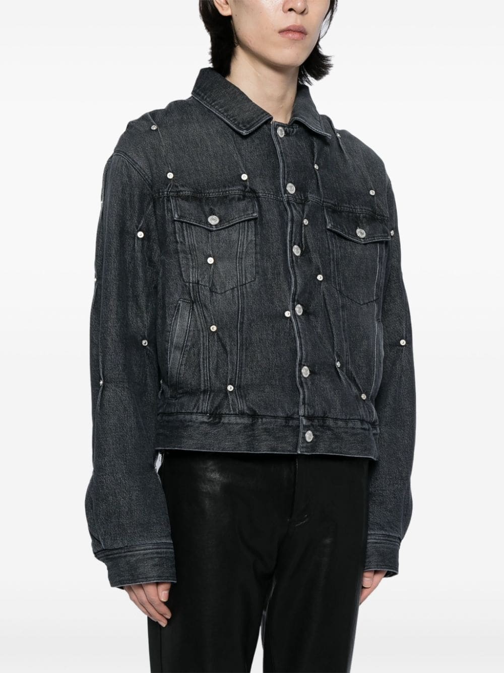 studded denim jacket - 3