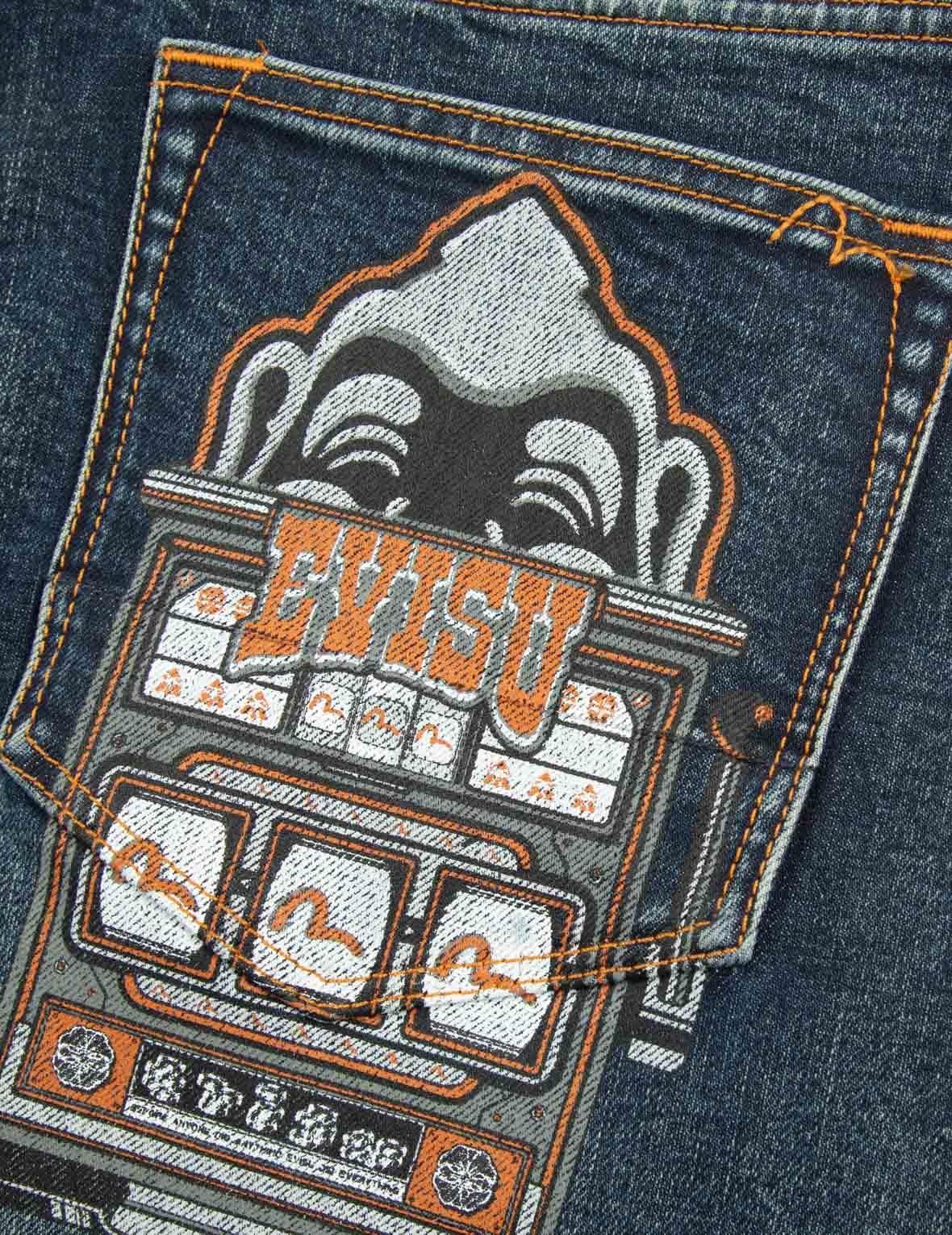 WASHED LOGO AND GODHEAD SLOT COATED RELAX FIT JEANS - 12