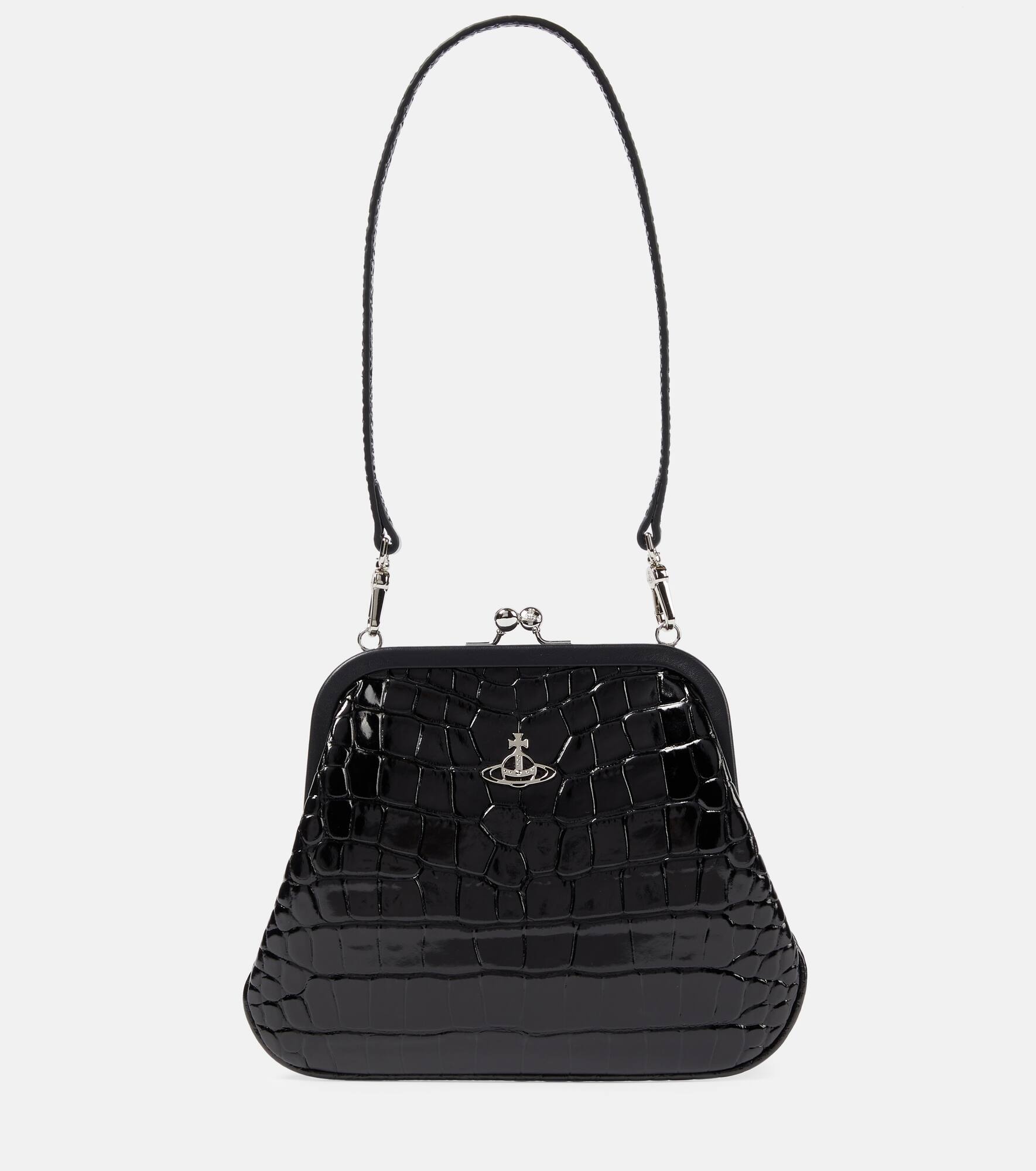 Croc-effect leather tote bag - 1