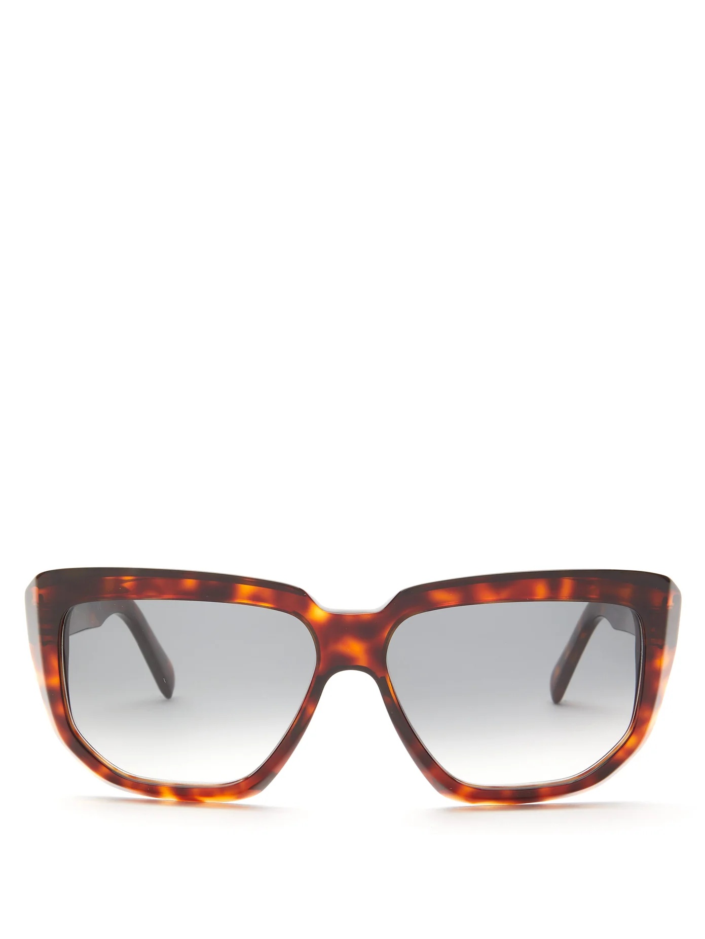 Tortoiseshell-effect D-frame acetate sunglasses - 1