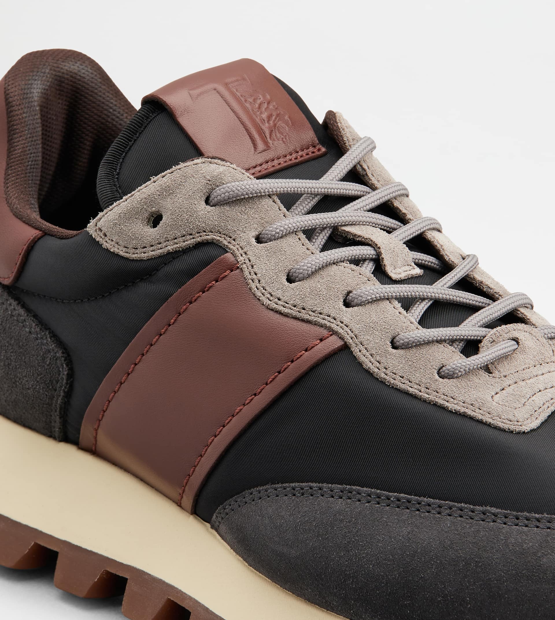 SNEAKERS TOD'S 1T IN SUEDE AND FABRIC - GREY, BROWN - 5