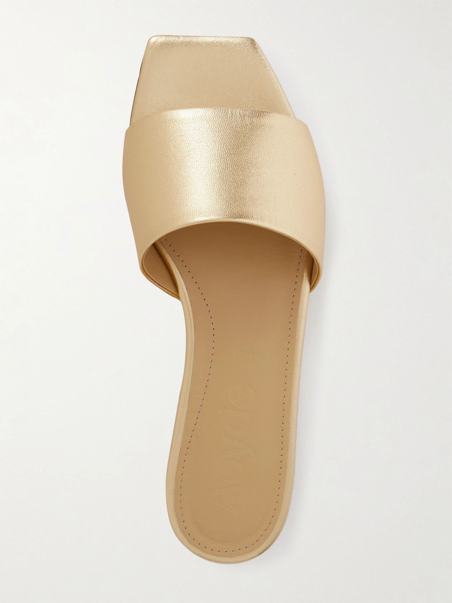 Anna metallic leather slides Gold - 5