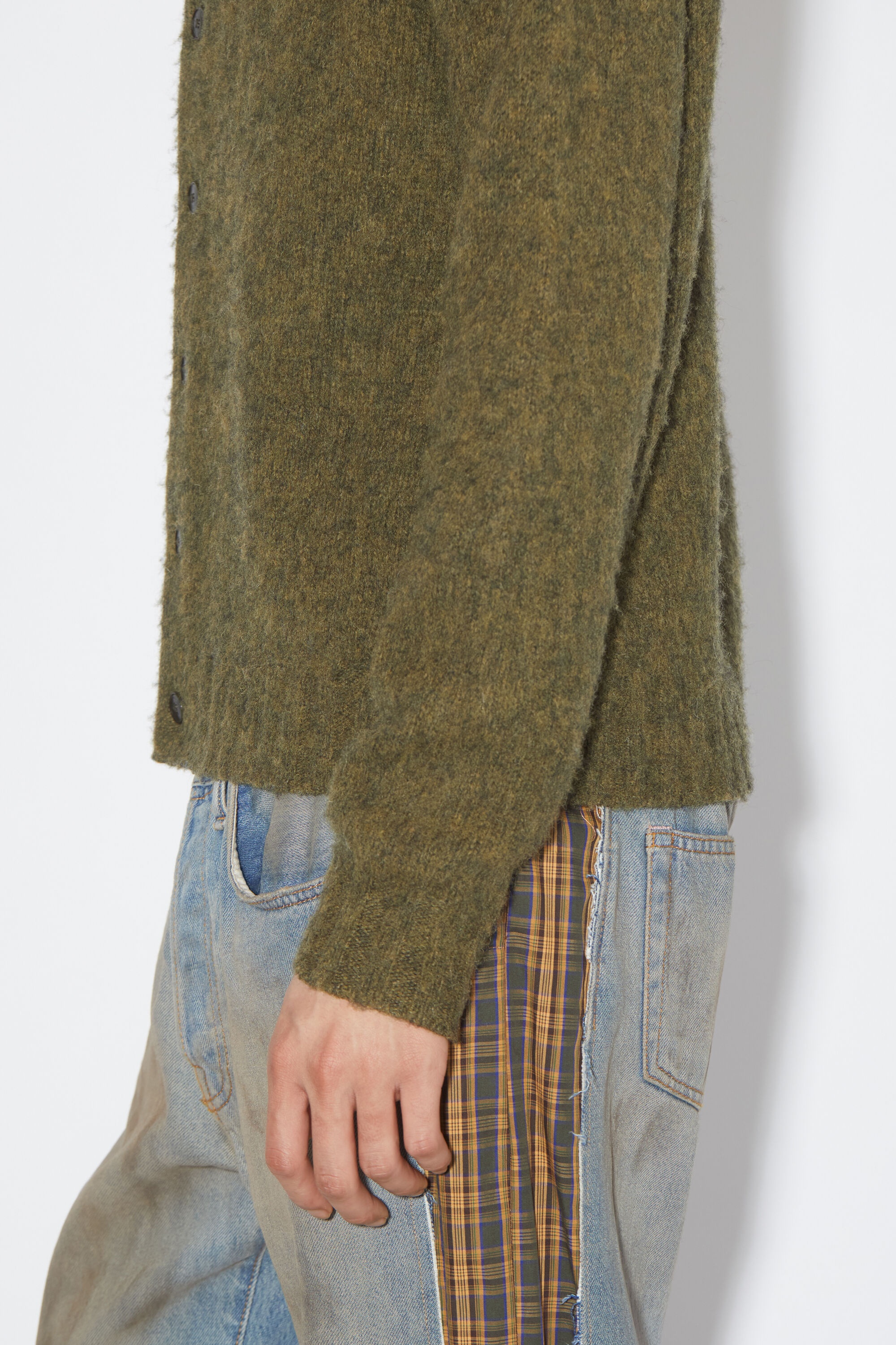 Polo wool cardigan - Dark Olive - 4