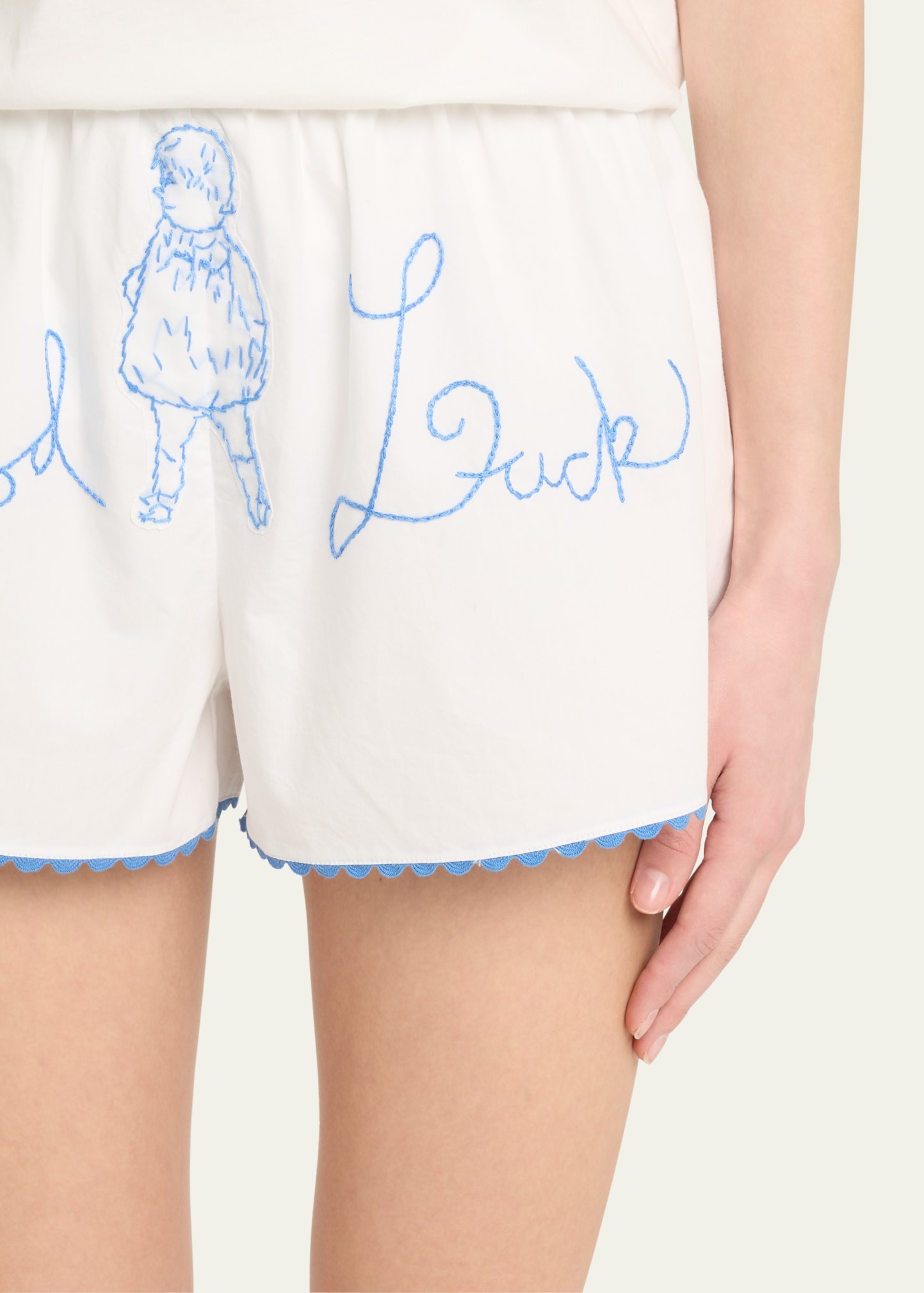 Lucky Baby Embroidered Shorts - 5