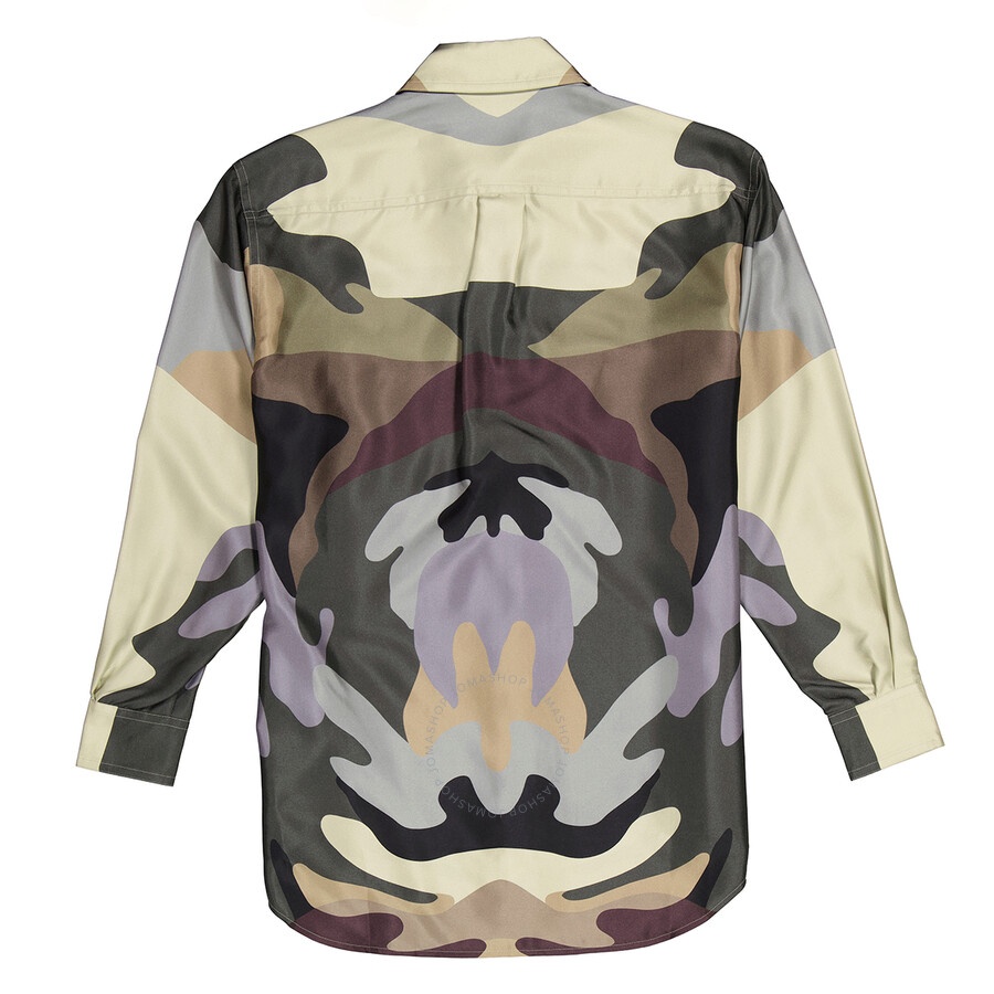 Burberry Ladies Ferne Camouflage Print Oversized Silk Shirt - 7