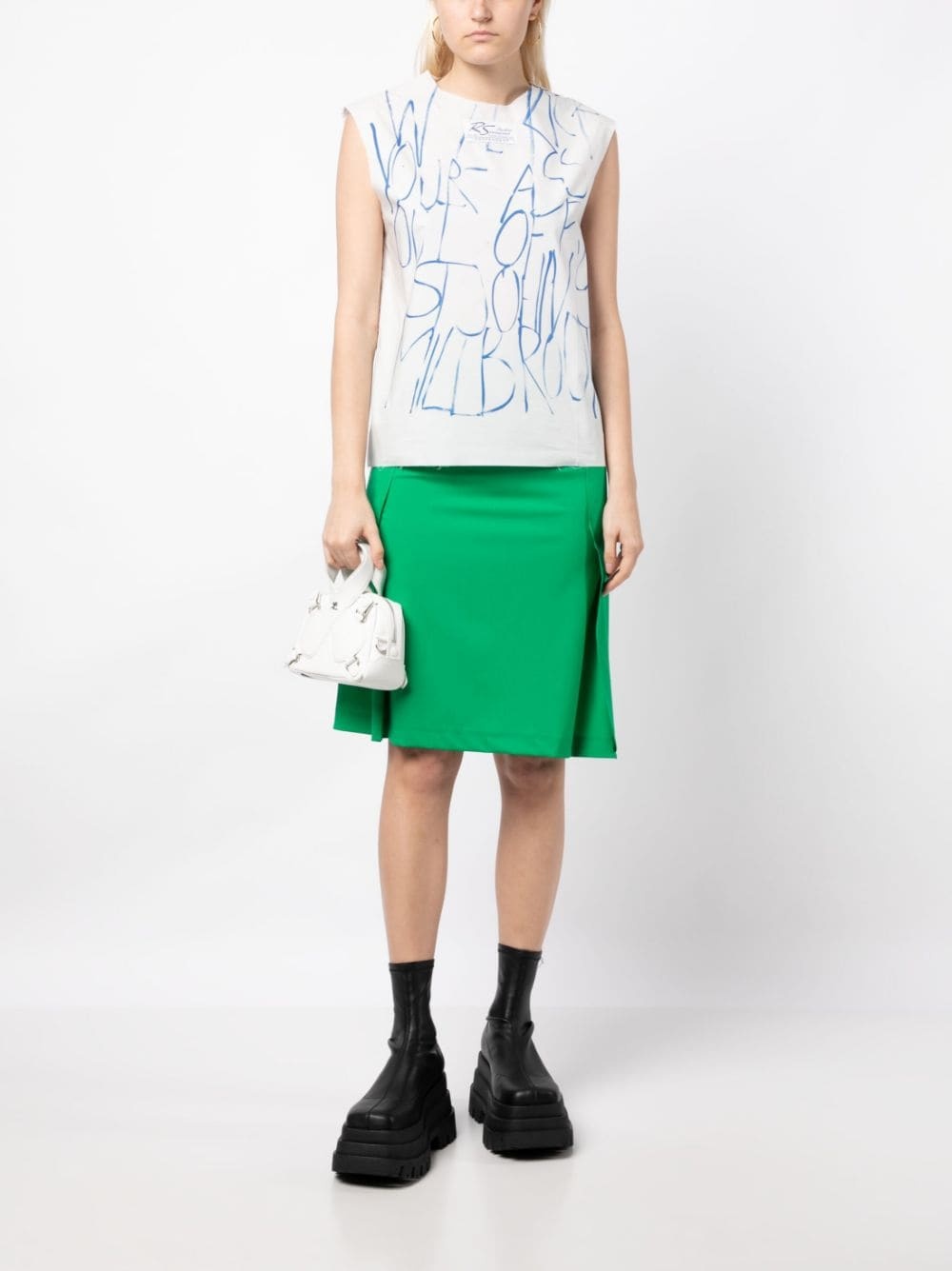 pleated-panel midi skirt - 2