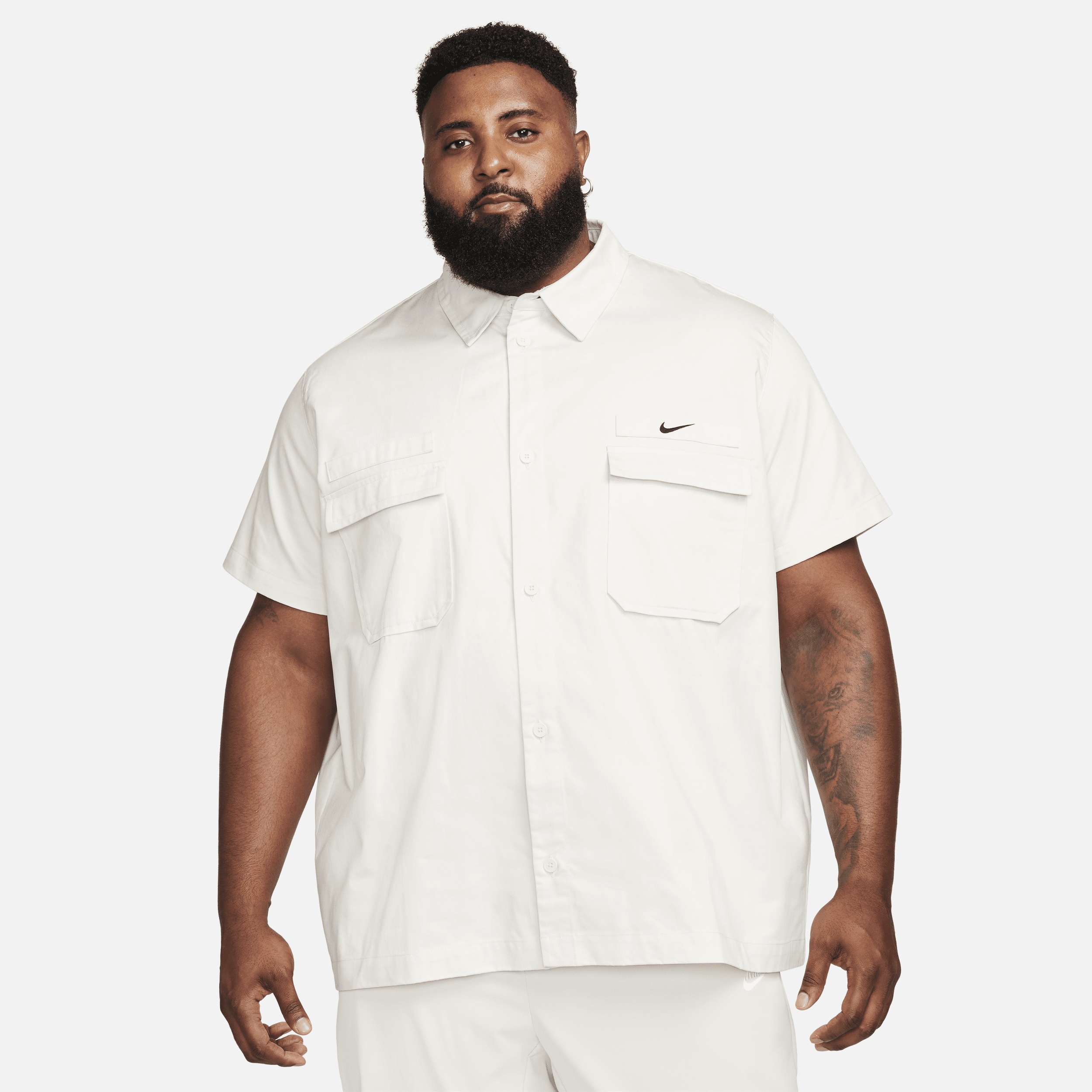 Nike Men's Life Woven Military Short-Sleeve Button-Down Shirt - 6