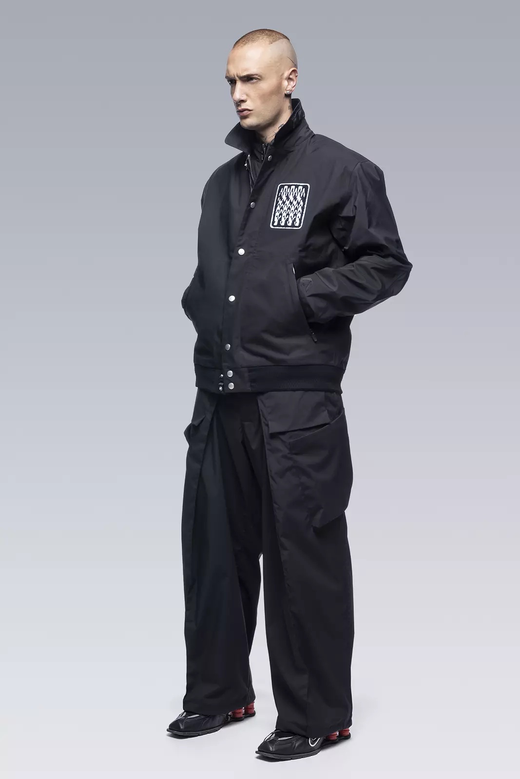 J94-VT 3L Varsity Jacket Black/Black - 3