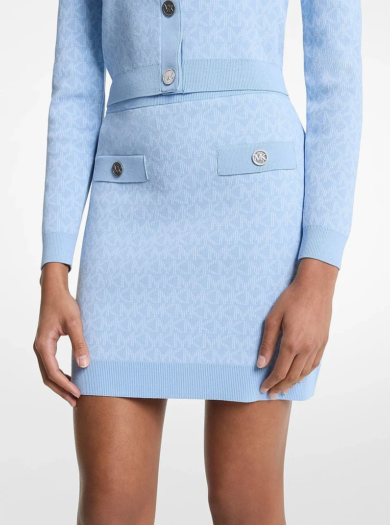 Logo Jacquard Knit Skirt - 1