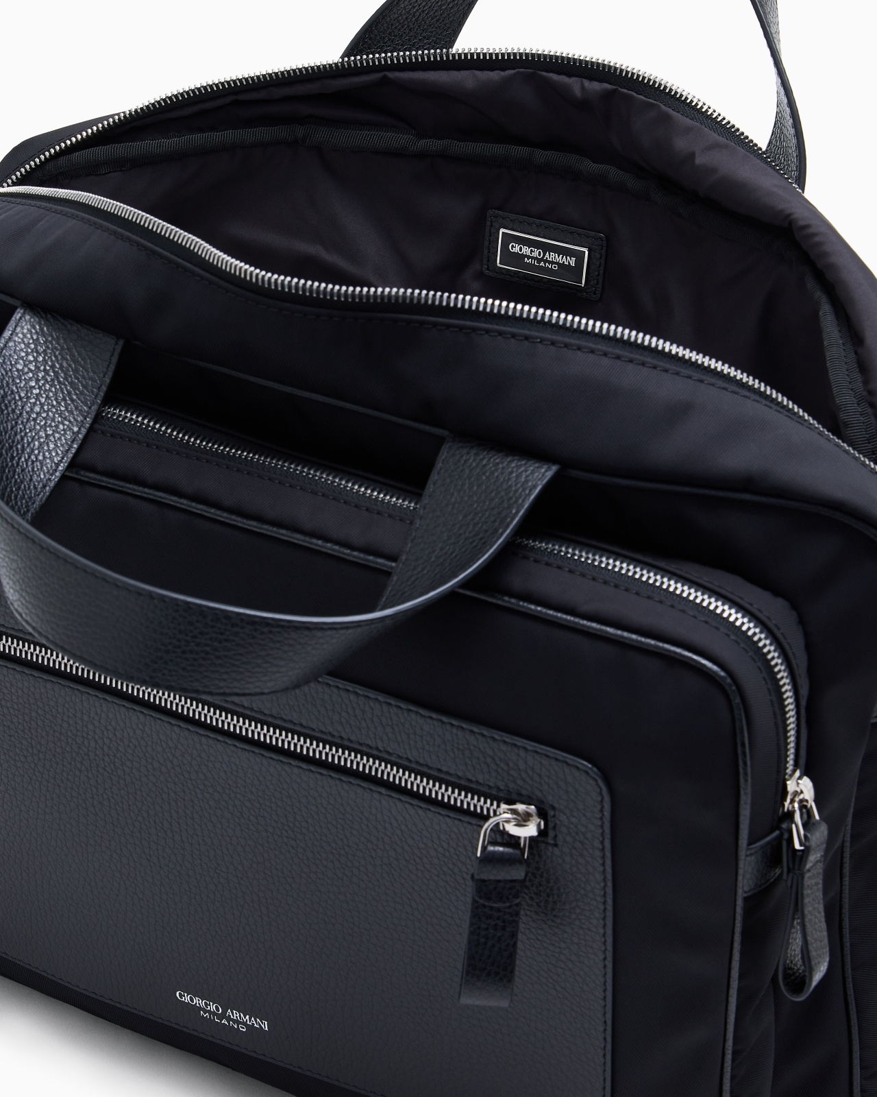 ASV PEBBLED-LEATHER AND NYLON BRIEFCASE - 4