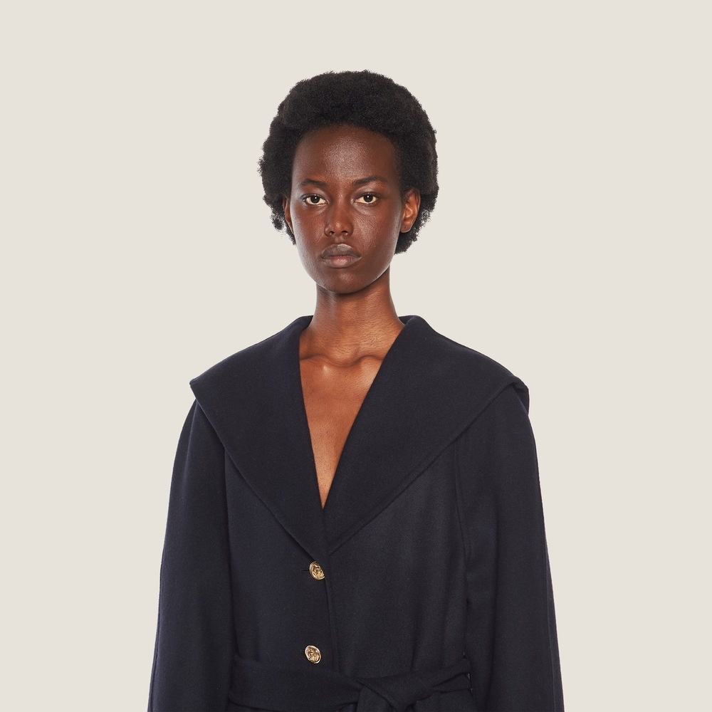 Single-breasted textured wool coat - 4