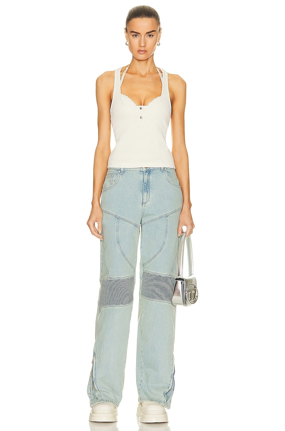 Wide Leg Biker Jean - 4