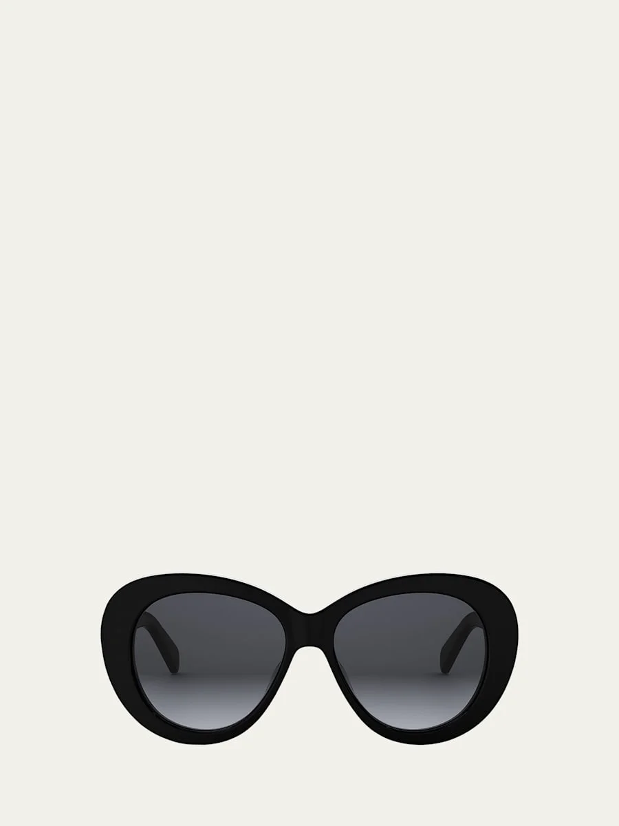 Triomphe Logo Oval Acetate Sunglasses - 1