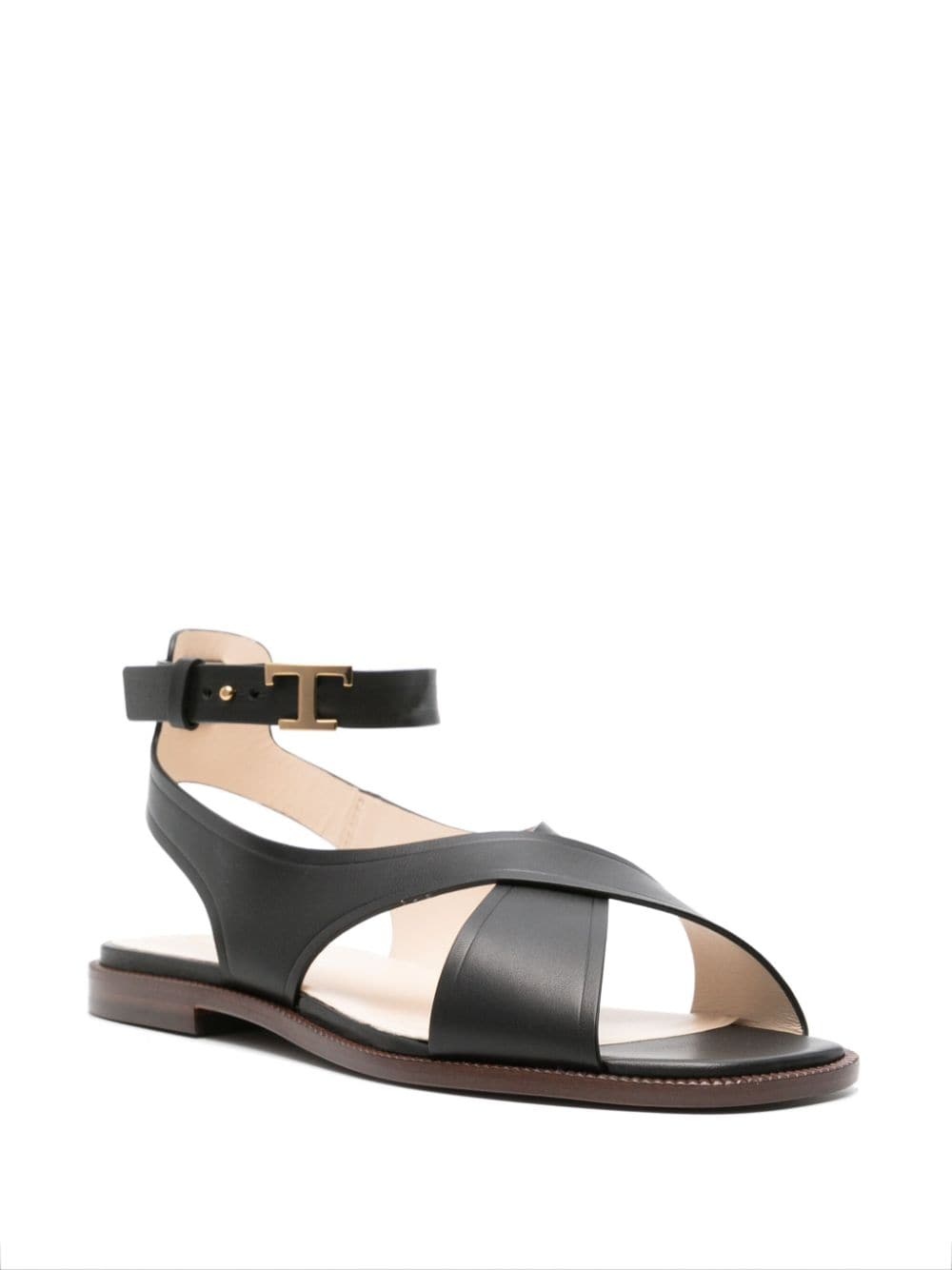 crossover-straps leather sandals - 2
