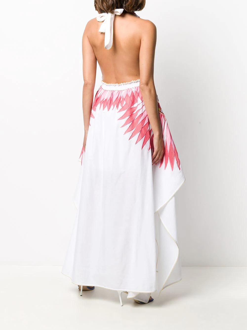 geometric embroidered maxi dress - 4