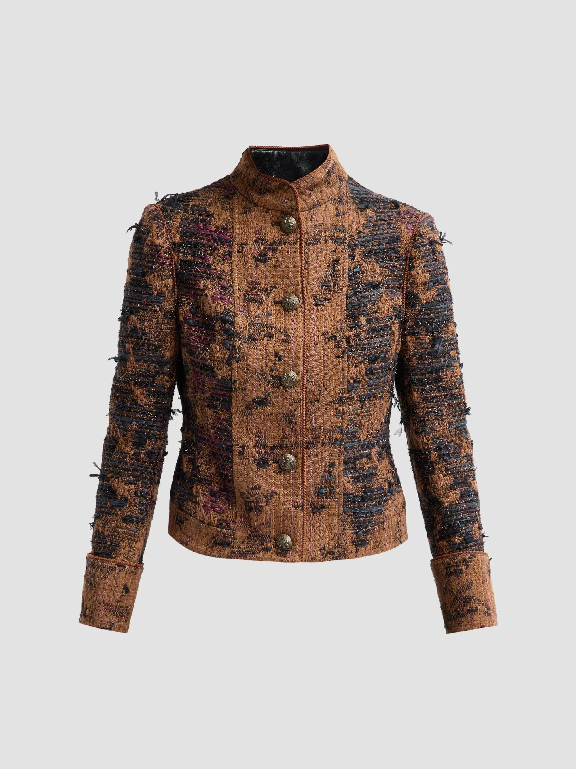 Women's Parker Tweed Jacket - Brown Multi - 1