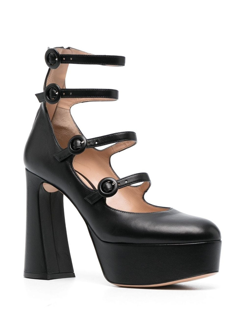 Gianvito Rossi 130mm almond-toe leather pumps outlook