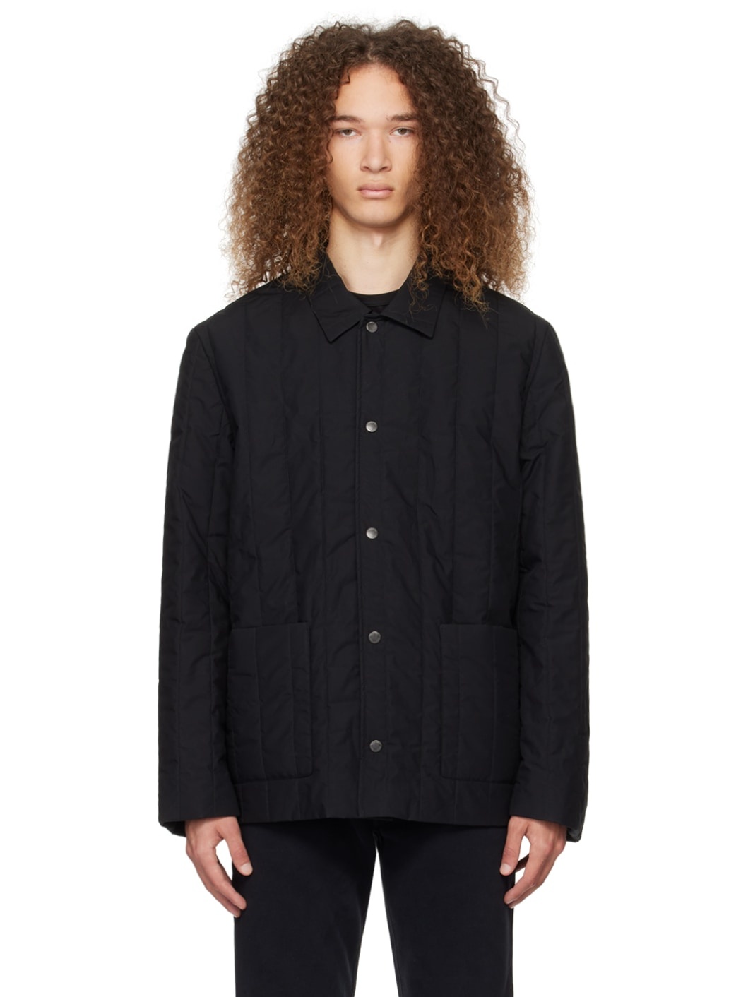 Black Quilted Jacket - 1