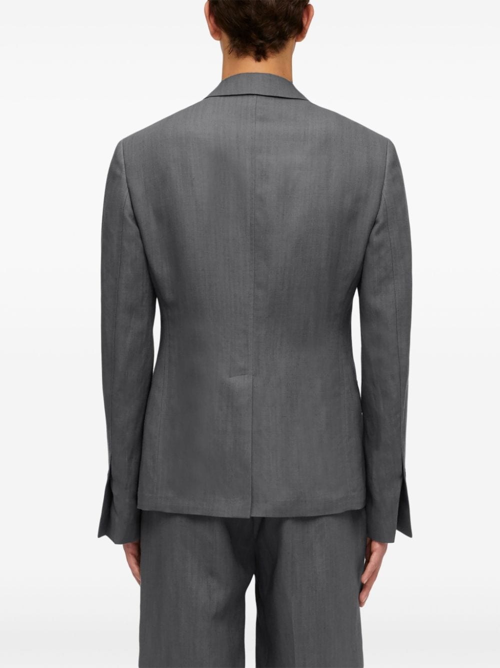 single-breasted cotton blazer - 4