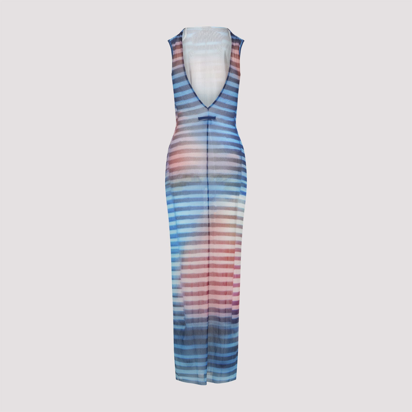Jean Paul Gaultier Mesh Printed "Air" Long Dress Women - 2