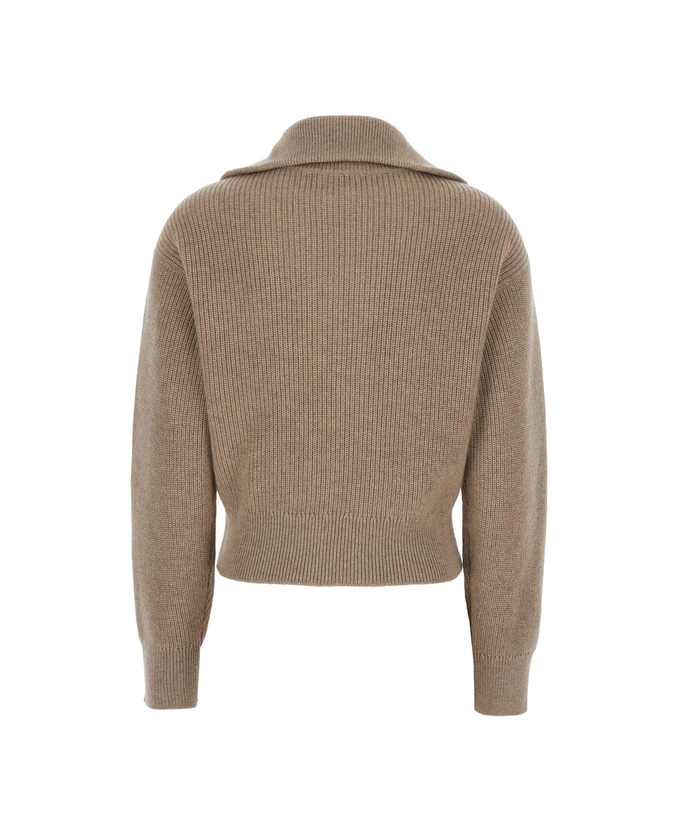 'shiny Flap Detail' Cropped Cardigan - 2
