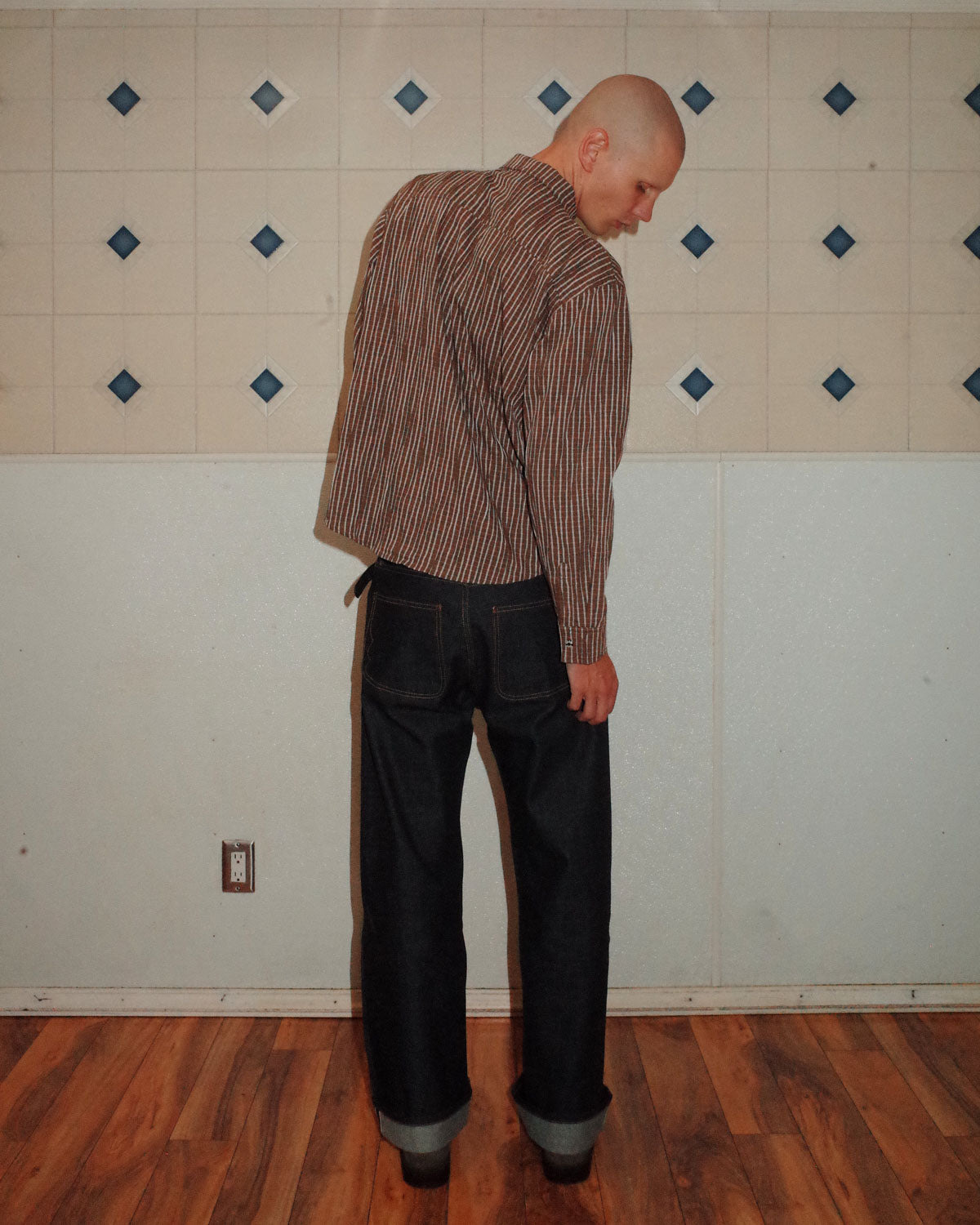Organic Placket Button Up Shirt - Brown - 4