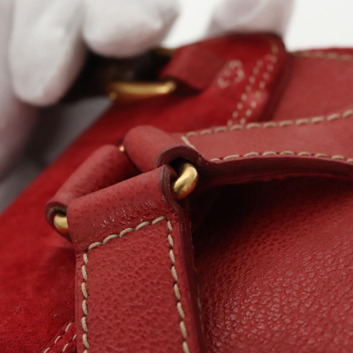GUCCI Bamboo Backpack Suede Red Gold 003 58 003 58 - 9