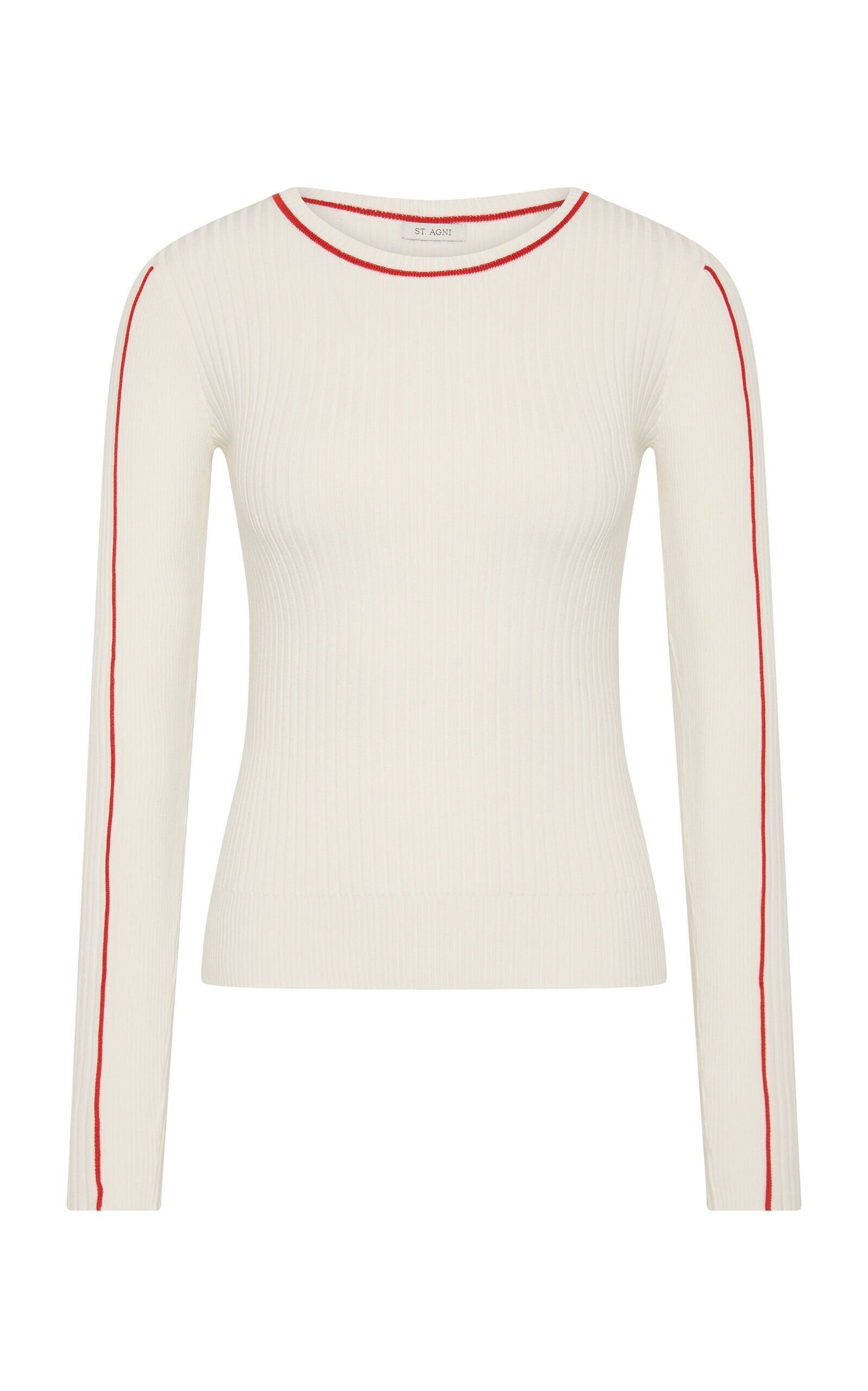 Fine Line Long-Sleeve Top off-white - 1