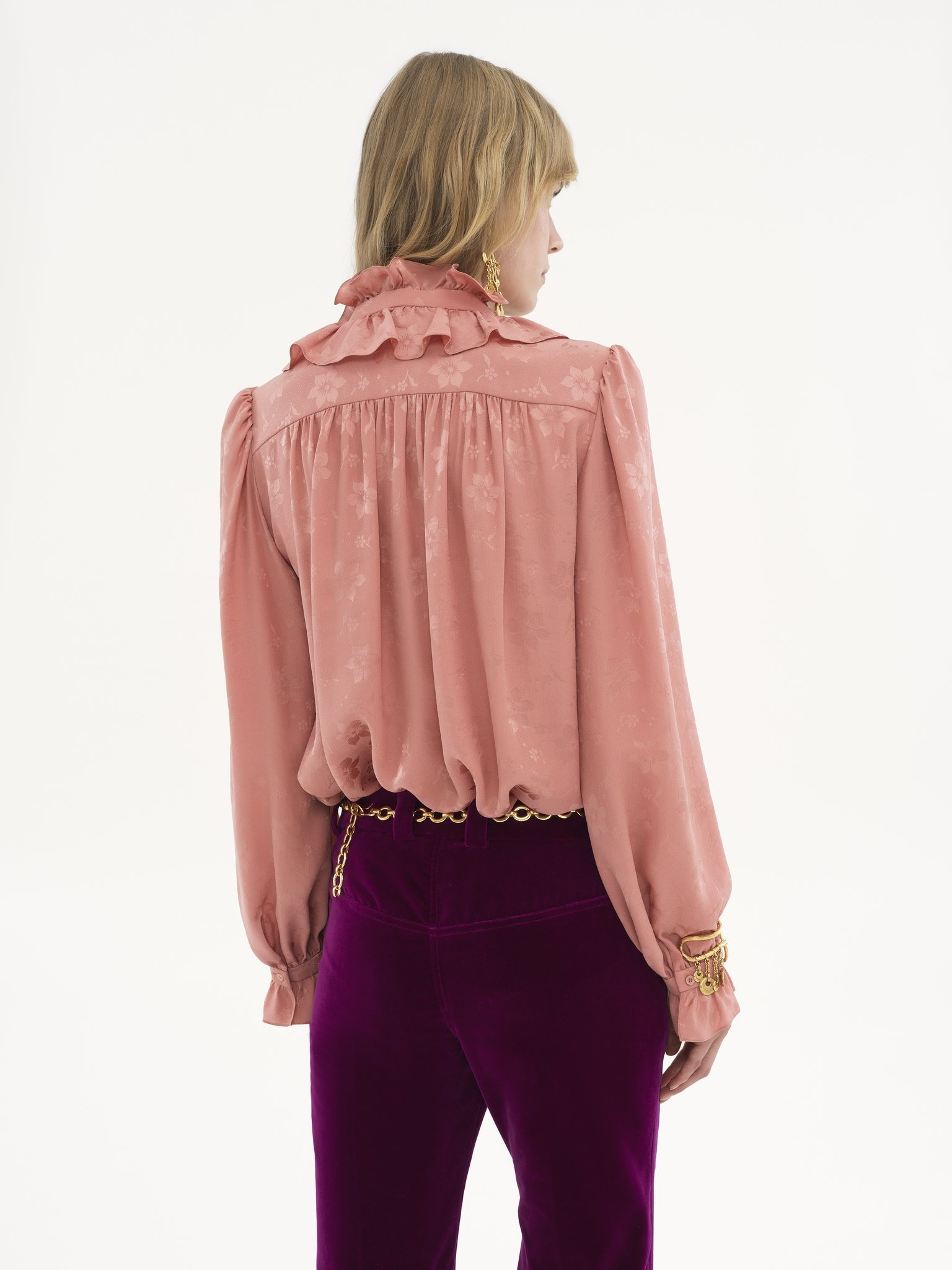 FLUID BLOUSE IN SILK JACQUARD - 5