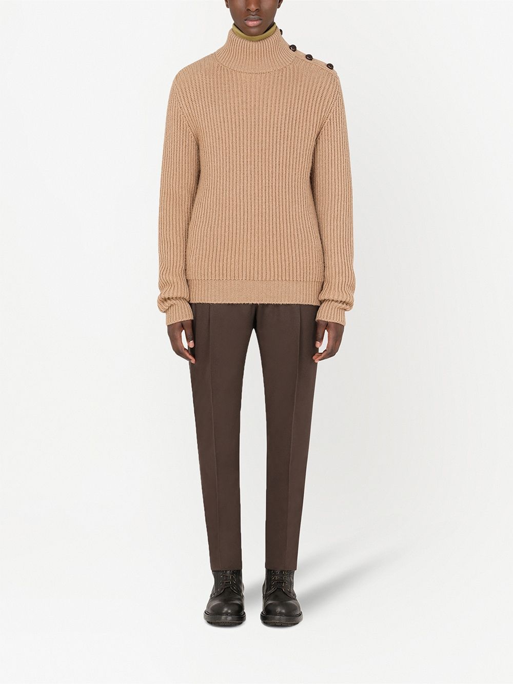 button-embellished rollneck jumper - 2
