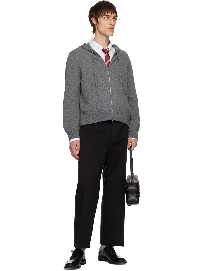 Thom Browne Gray Geese Intarsia Merino Wool Hoodie outlook