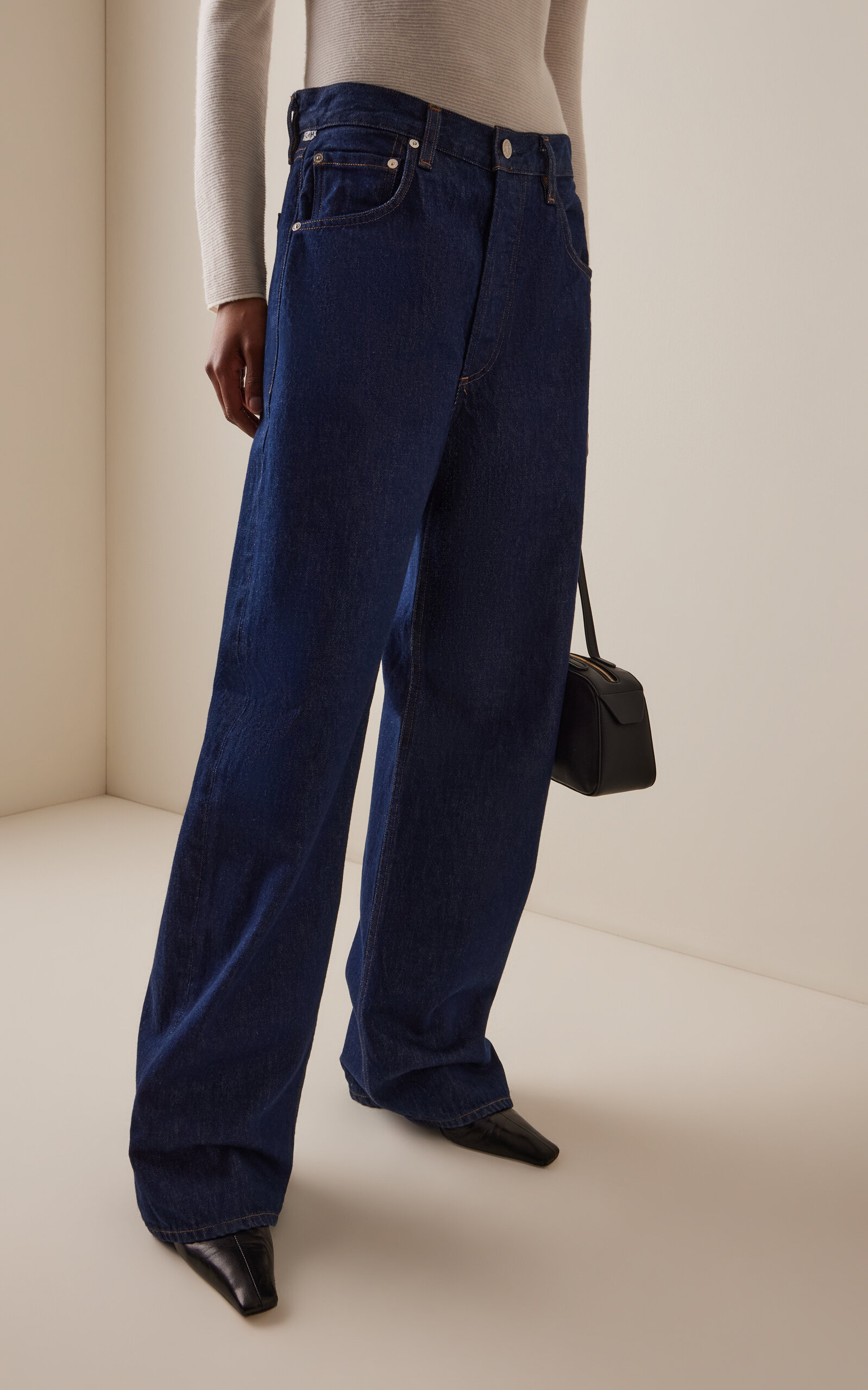 Ayla Mid-Rise Wide-Leg Jeans dark wash - 3