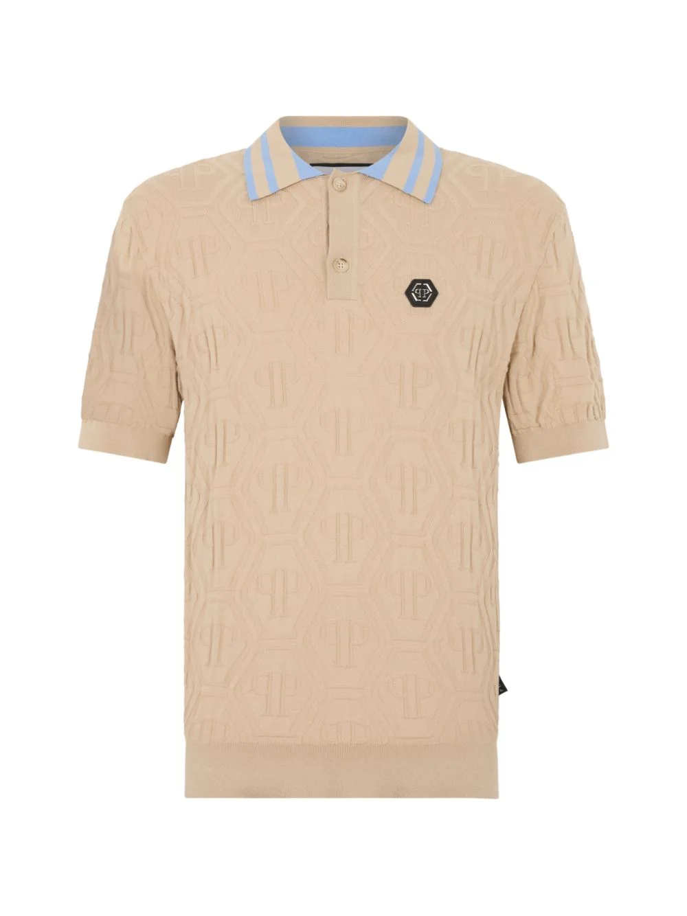 jacquard monogram knitted polo shirt - 1