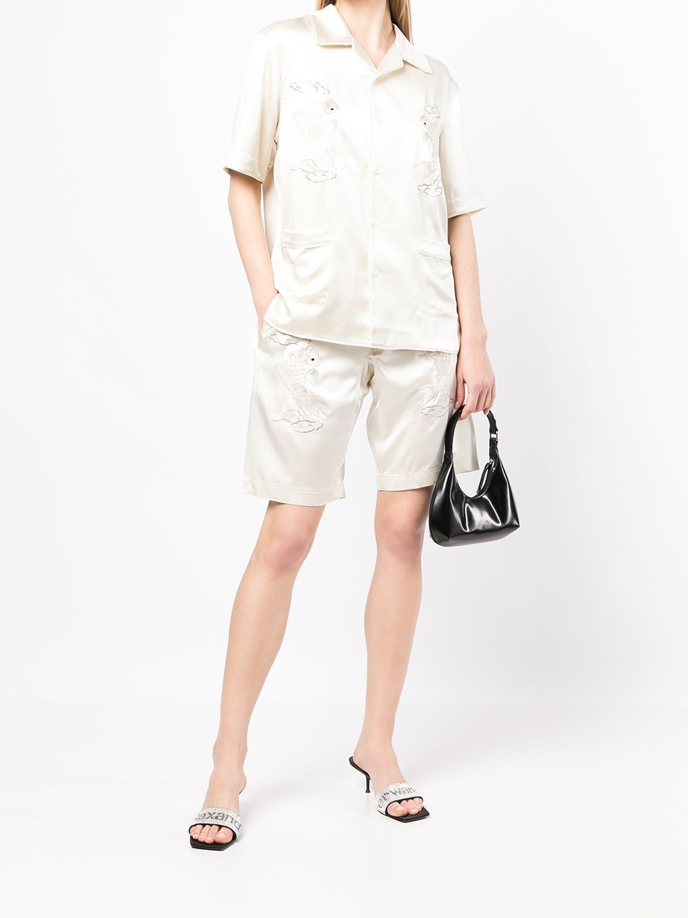 embroidered-design shorts - 2