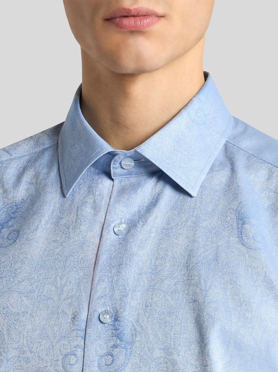 COTTON JACQUARD SHIRT WITH GECKO MOTIF - 3