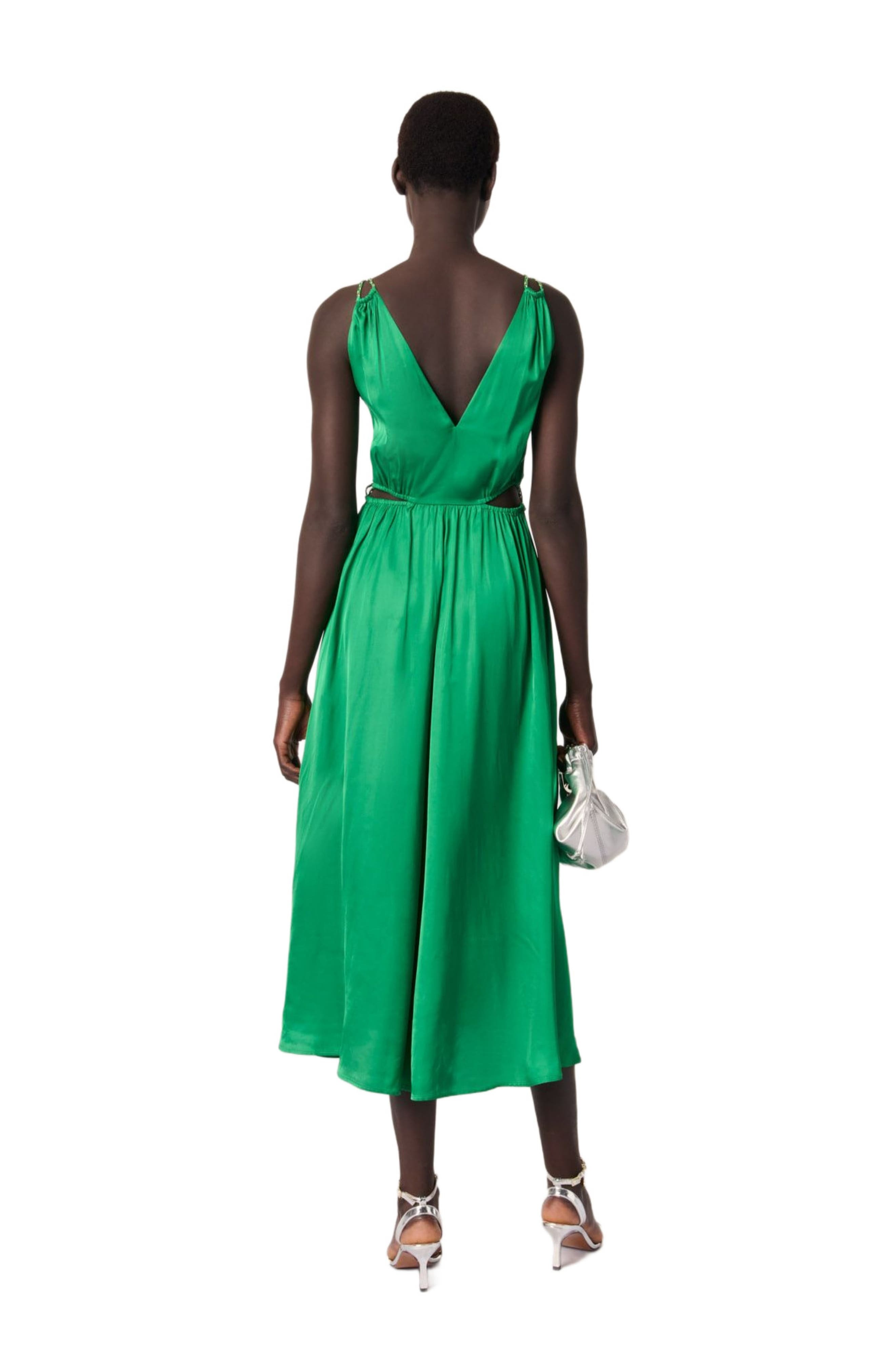 maje Satin-look maxi dress in Green at Nordstrom - 4