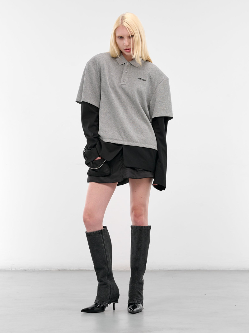 We11done Gray Layered Polo Blazer Top outlook