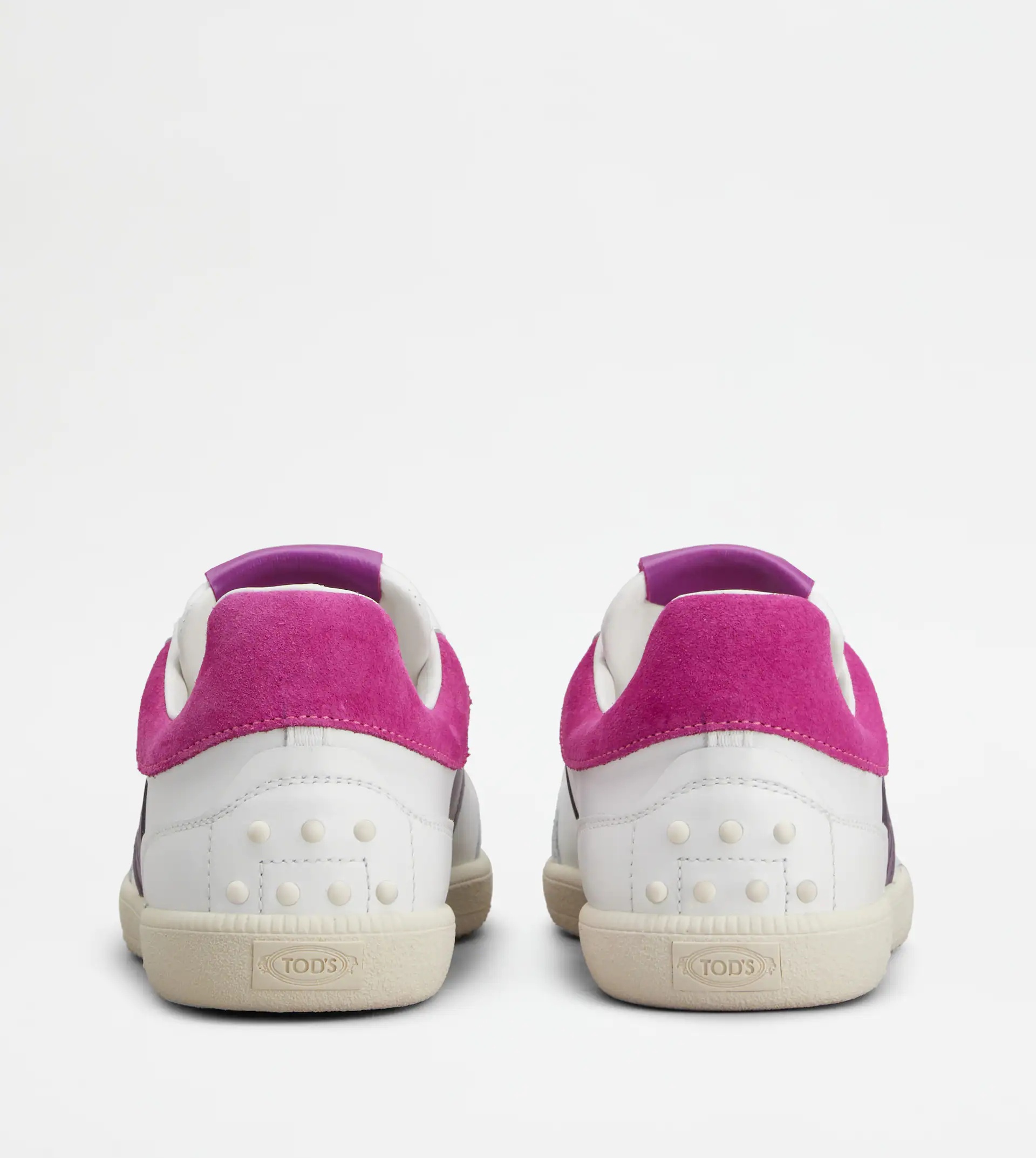 TOD'S TABS SNEAKERS IN LEATHER - WHITE, VIOLET - 2